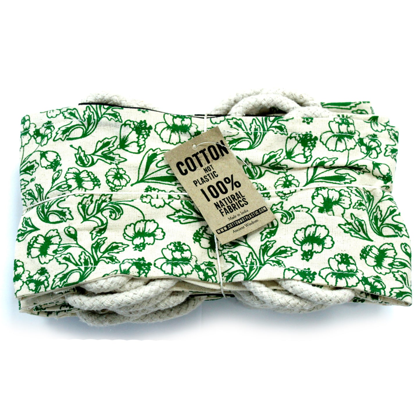 Sacs en coton de blé naturel - Vert