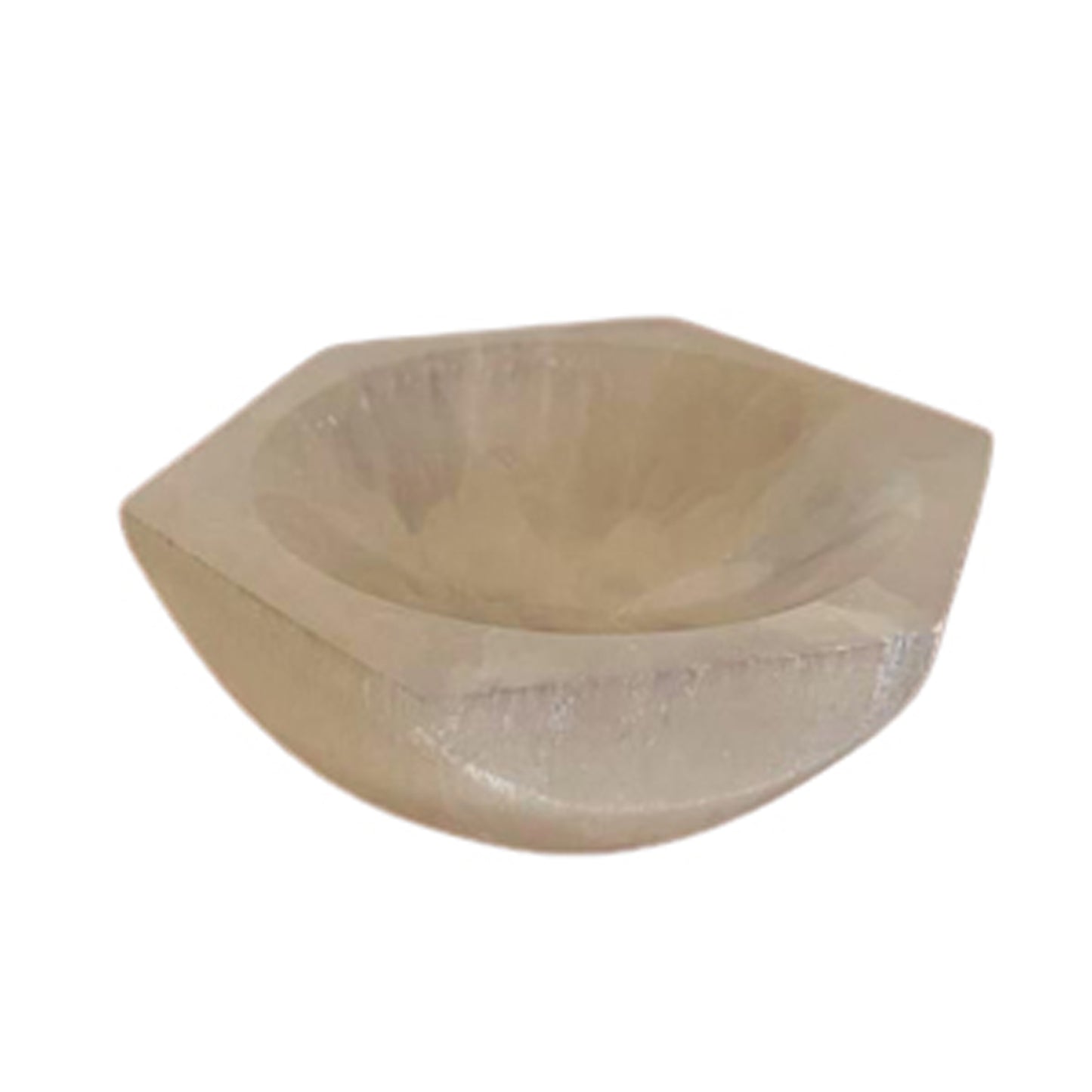 Bol hexagonal en sélénite - 6 cm