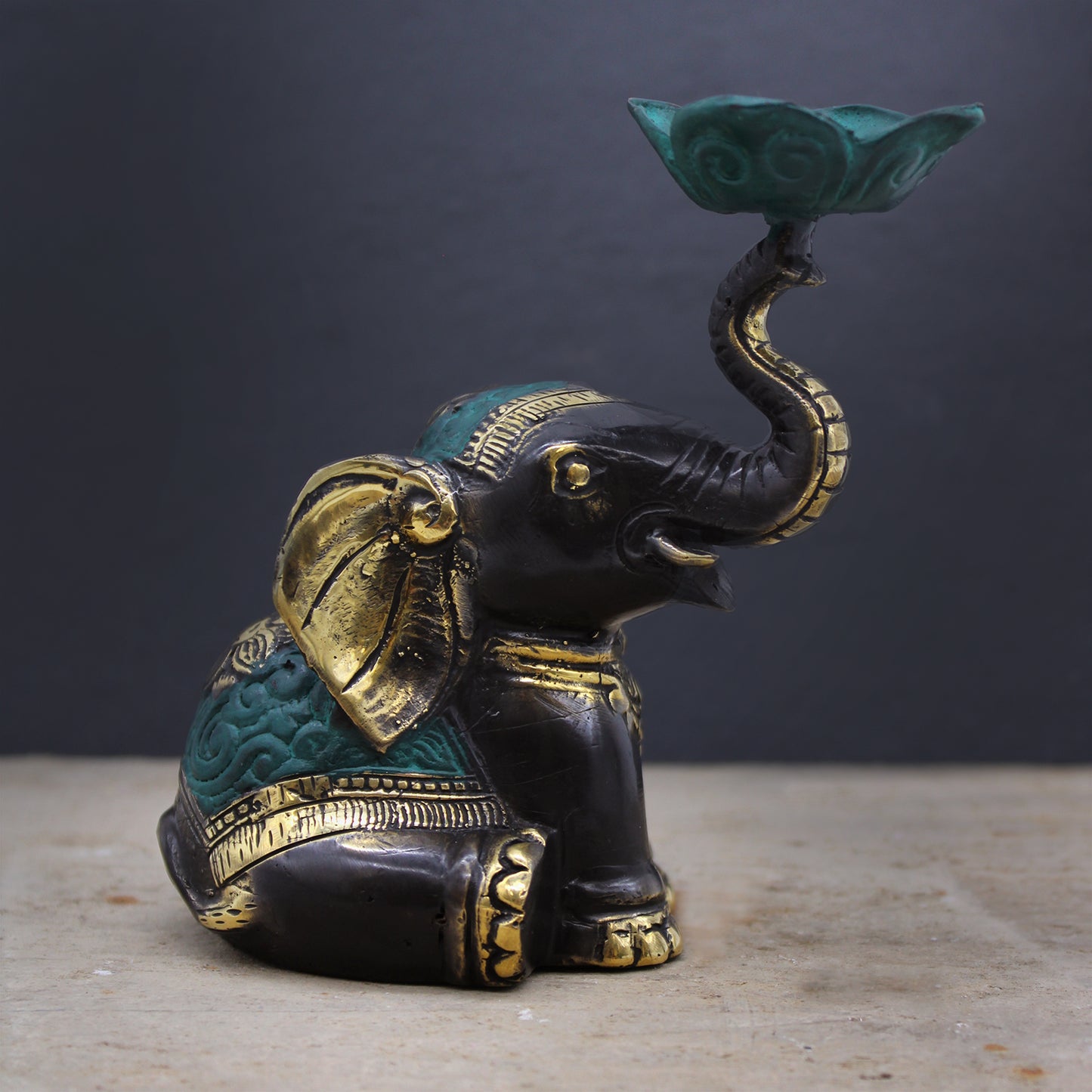 Bougeoir/porte-encens éléphant moyen