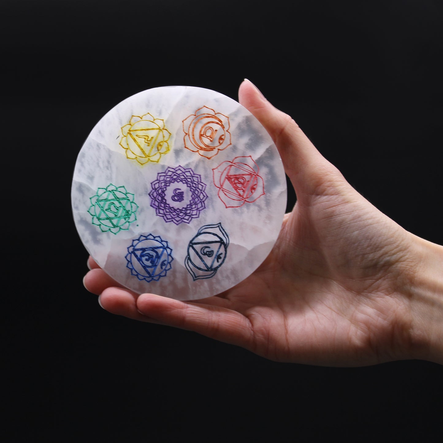Plaque de charge moyenne 10 cm - Motif Chakra (col)