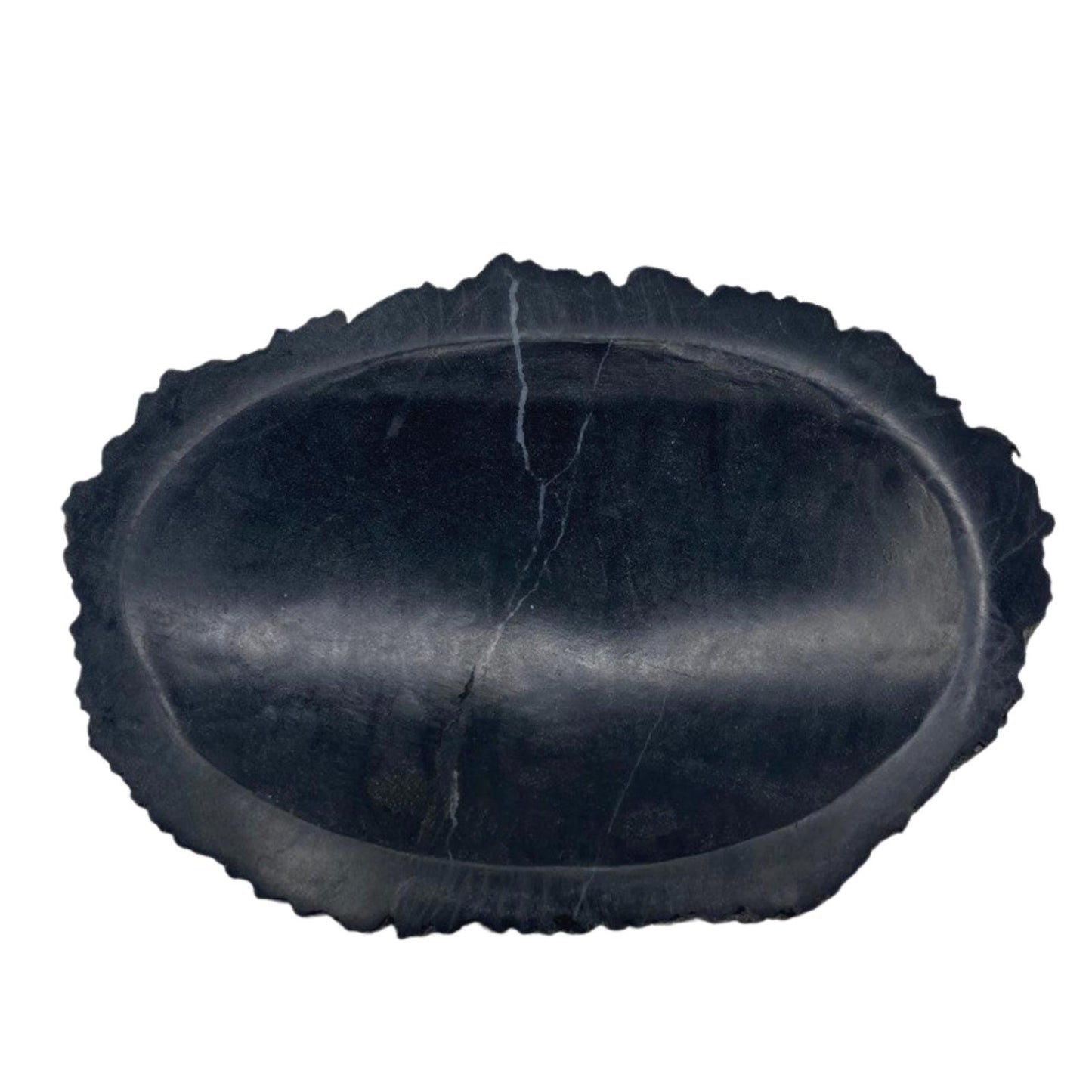Porte-savon en bois pétrifié noir