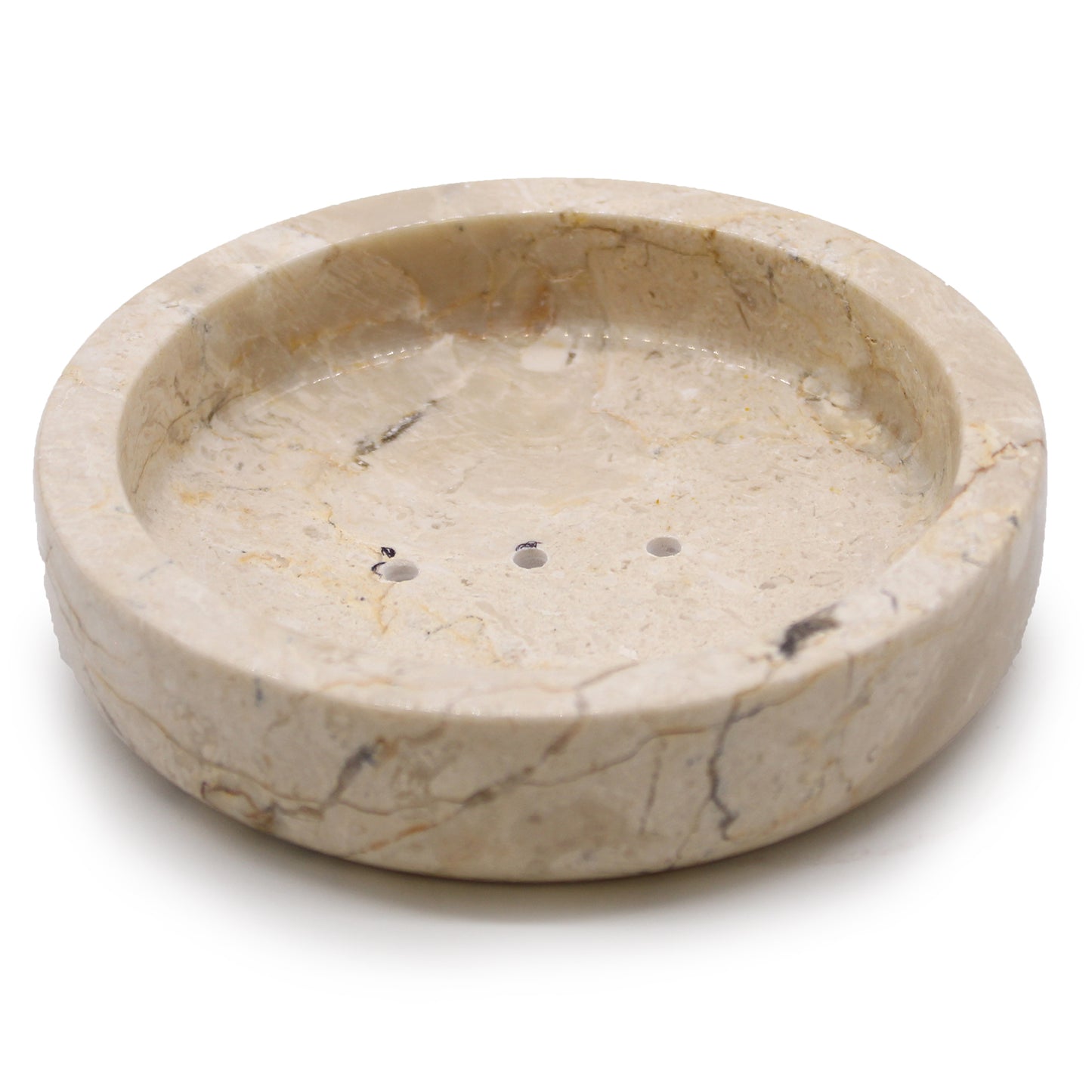 Porte-savon rond et plat en marbre miel