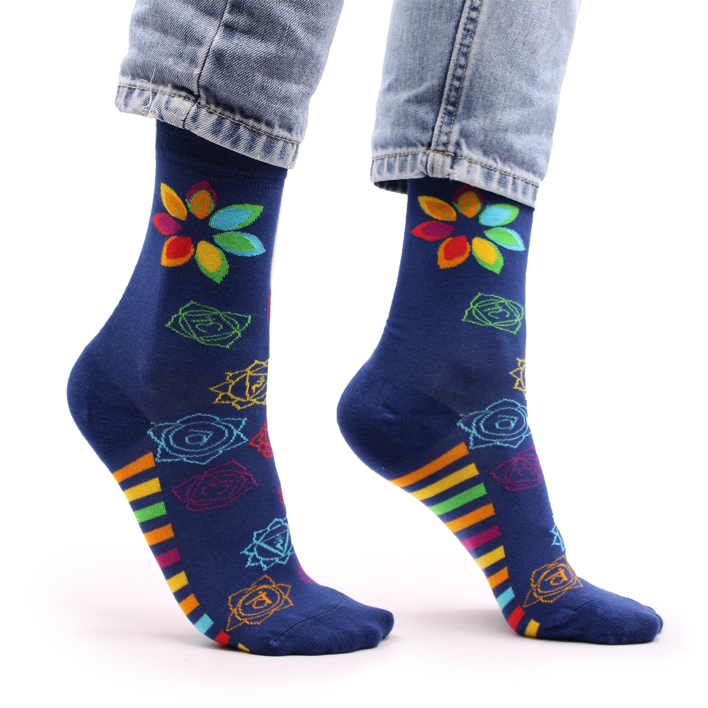 Hop Hare Socken (41-46) - Regenbogenchakra
