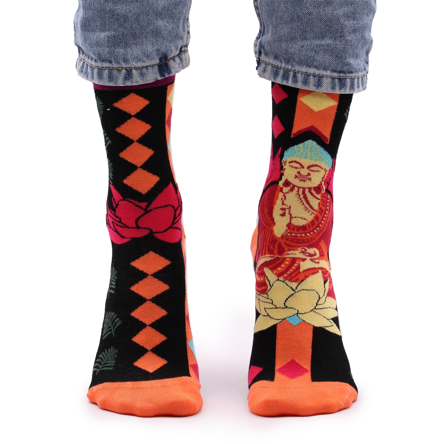Hop Hare Bambussocken (S/M) - Rosa Buddha & Lotus