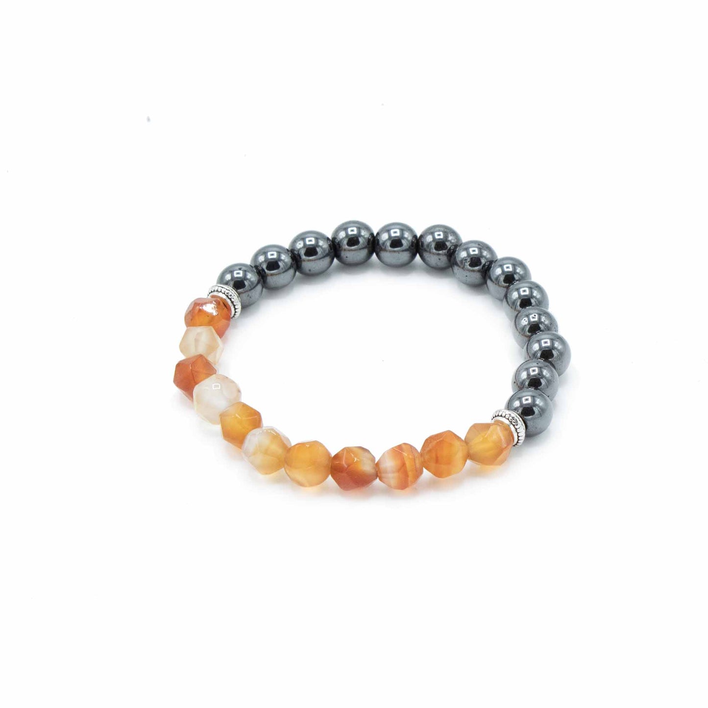 Bracelet en pierres précieuses sculptées - Cornaline magnétique