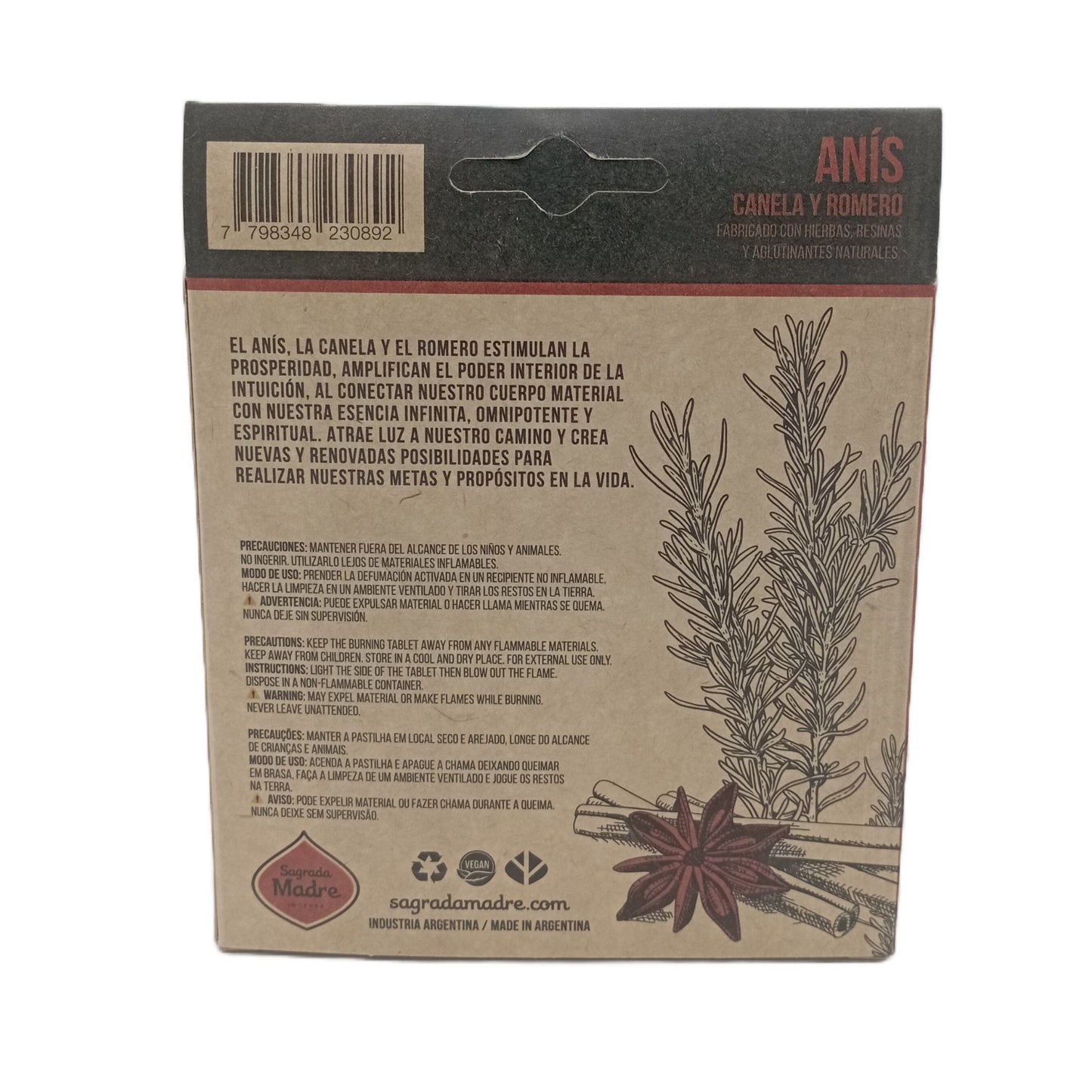 Harz-Räuchertabletten x 4 Anis, Zimt und Rosmarin