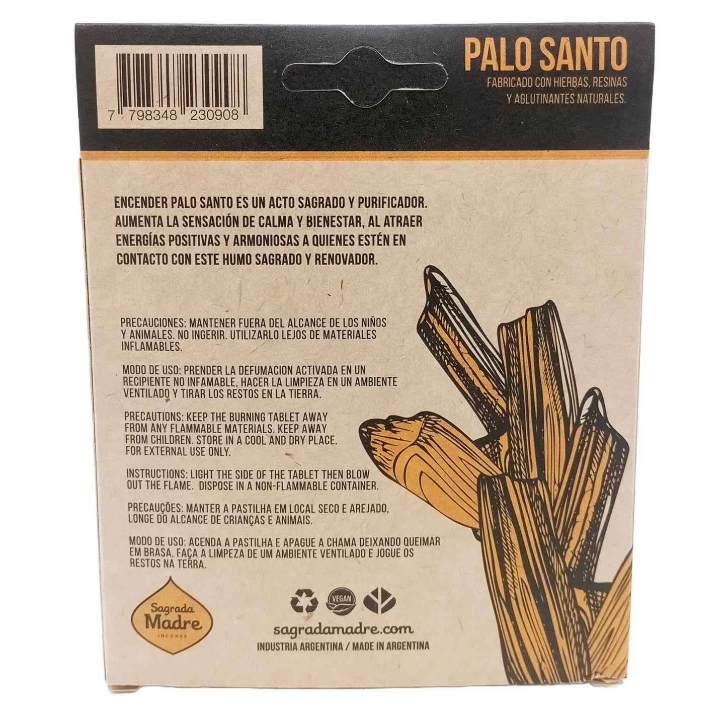 Harz-Räuchertabletten X 4 Palo Santo
