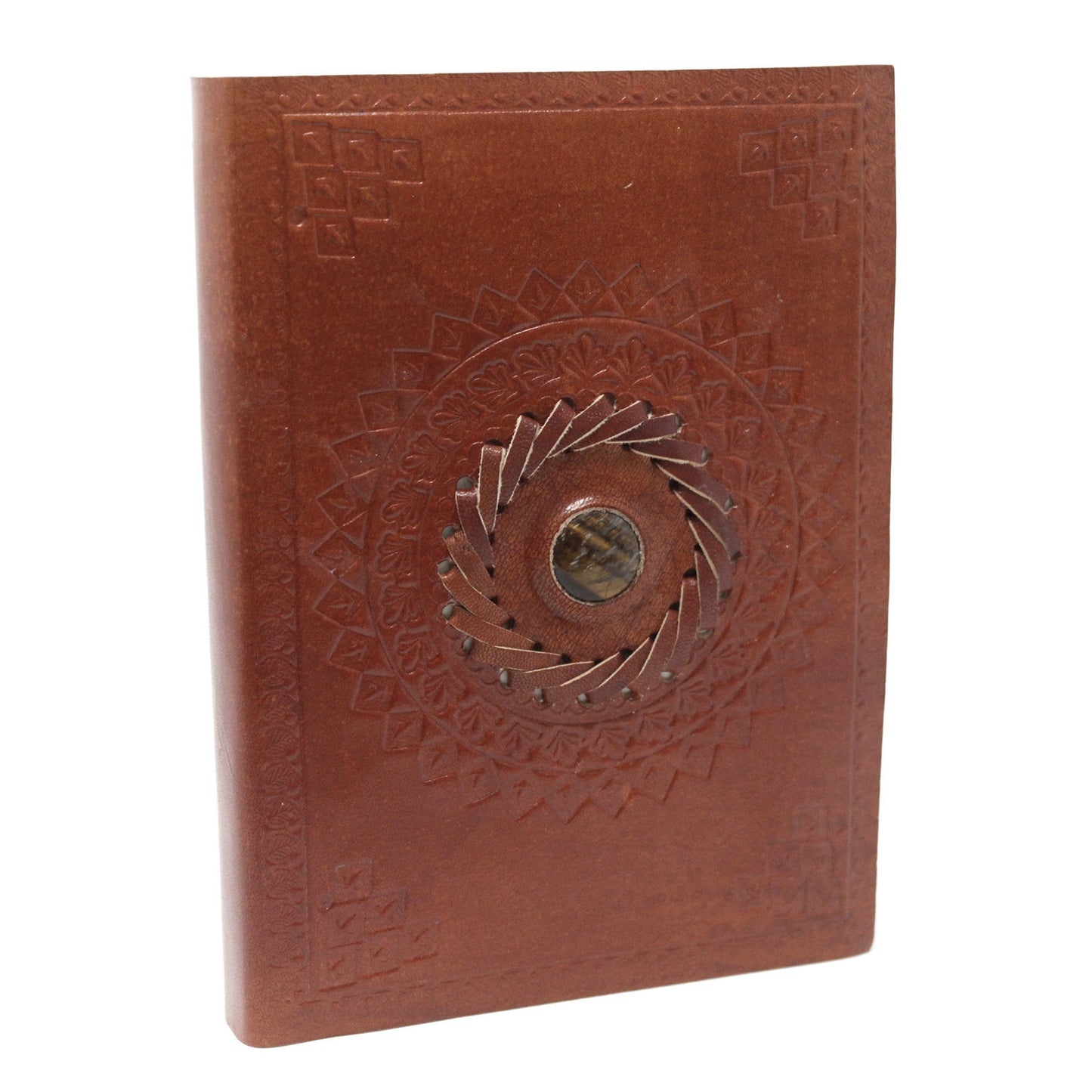 Carnet en cuir œil de tigre