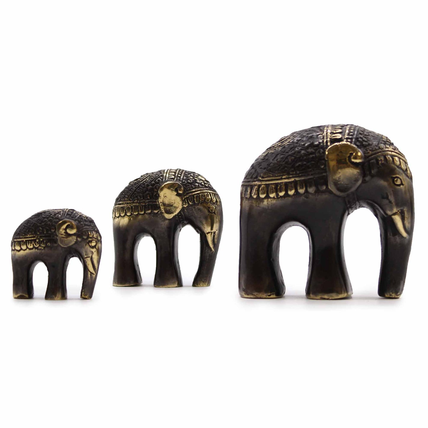 Ensemble de 3 œuvres d'art représentant des éléphants
