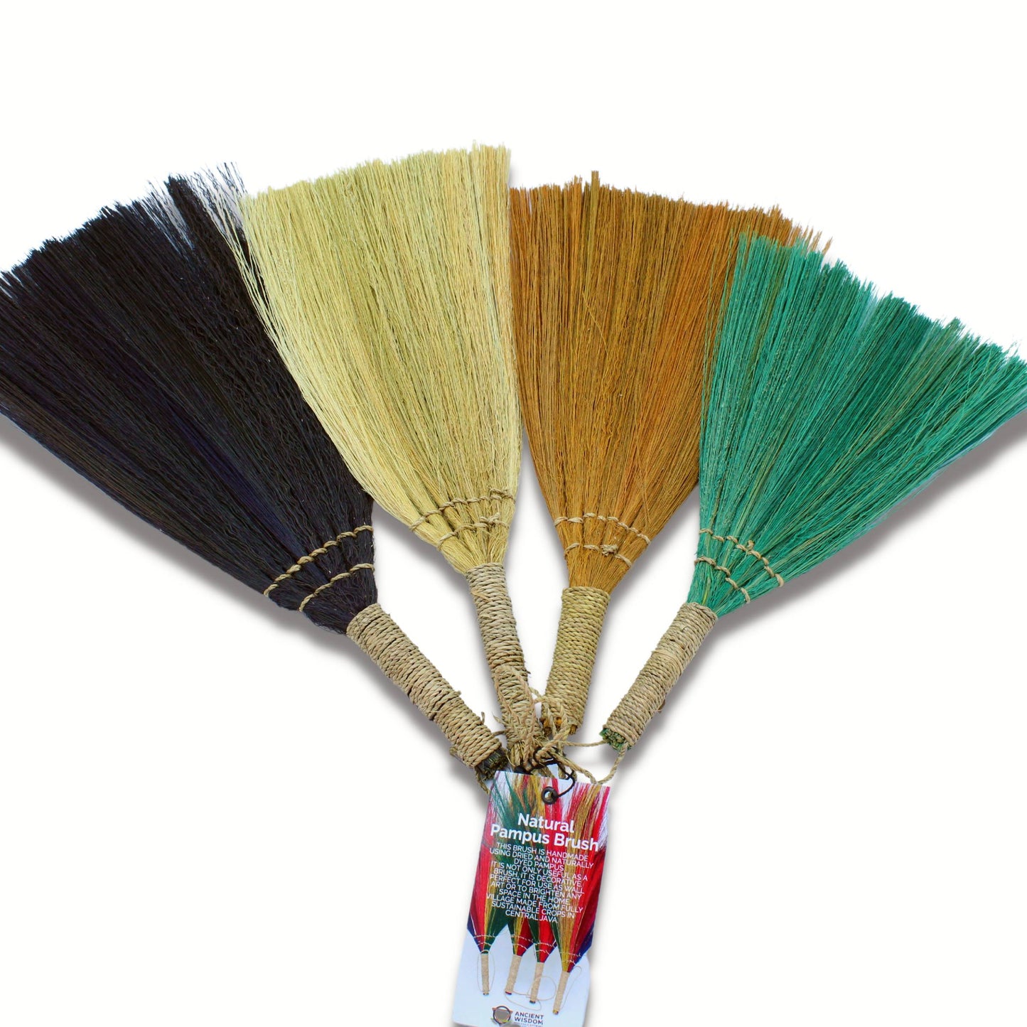 Set 4 - Pampas-Fächerbesen - Gemischte Farben und Größen