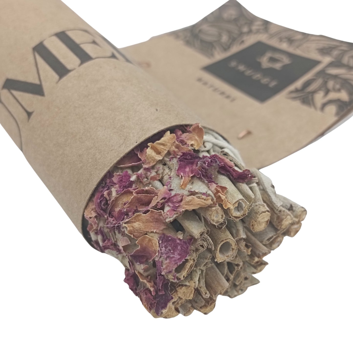 Bouquet d'herbes - Sauge blanche et rose de Castille