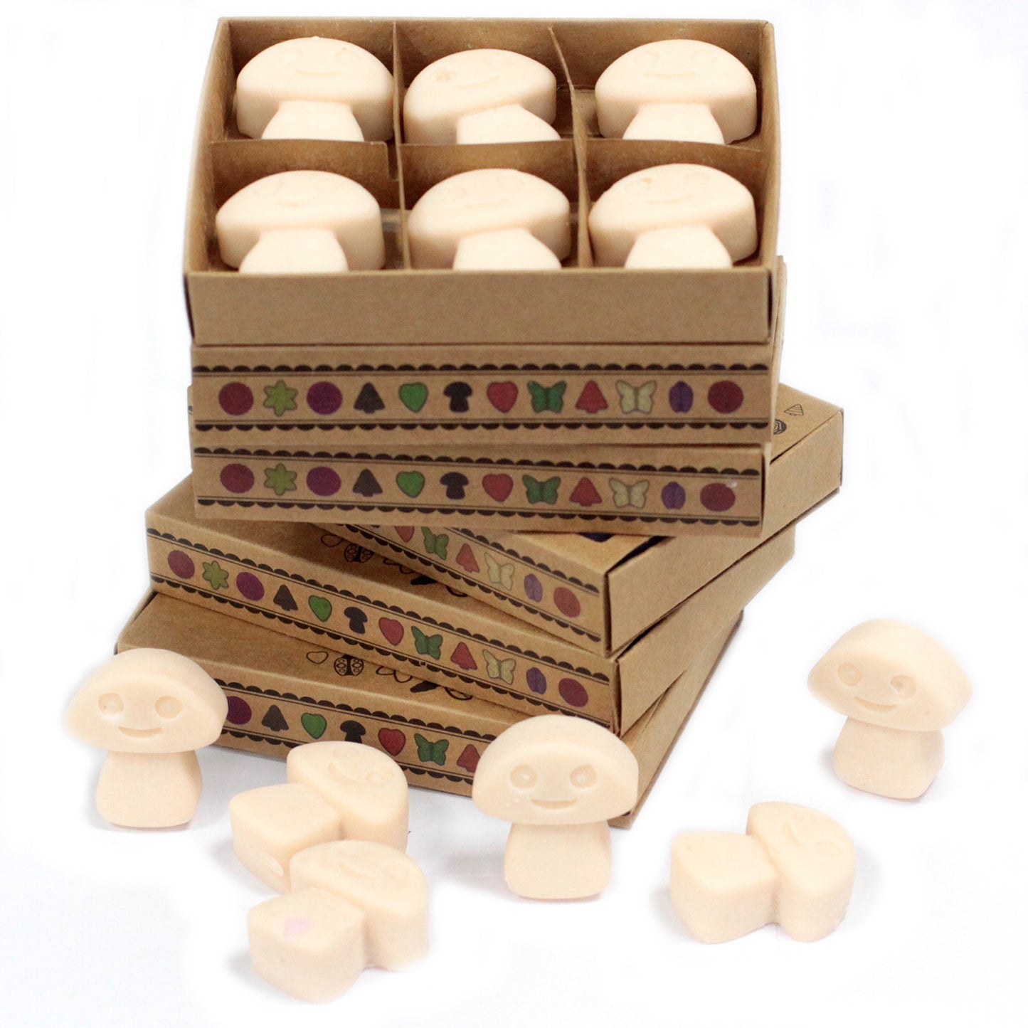 Schachtel mit 6 Sojawachsschmelzen – Muskatnuss und Vanille