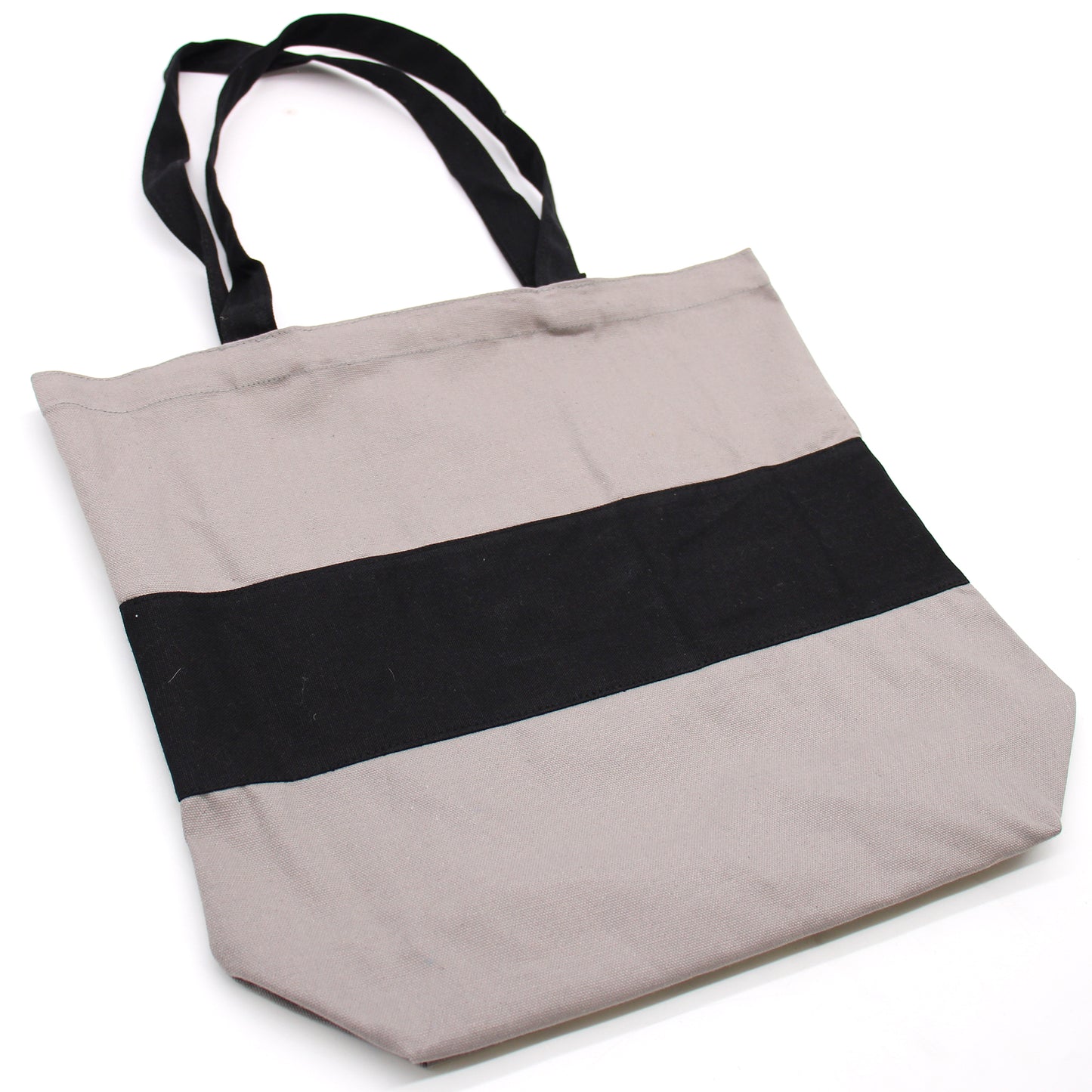 Sacs en coton bicolores - 38 x 42 x 12 cm - Gris et noir - 280 g