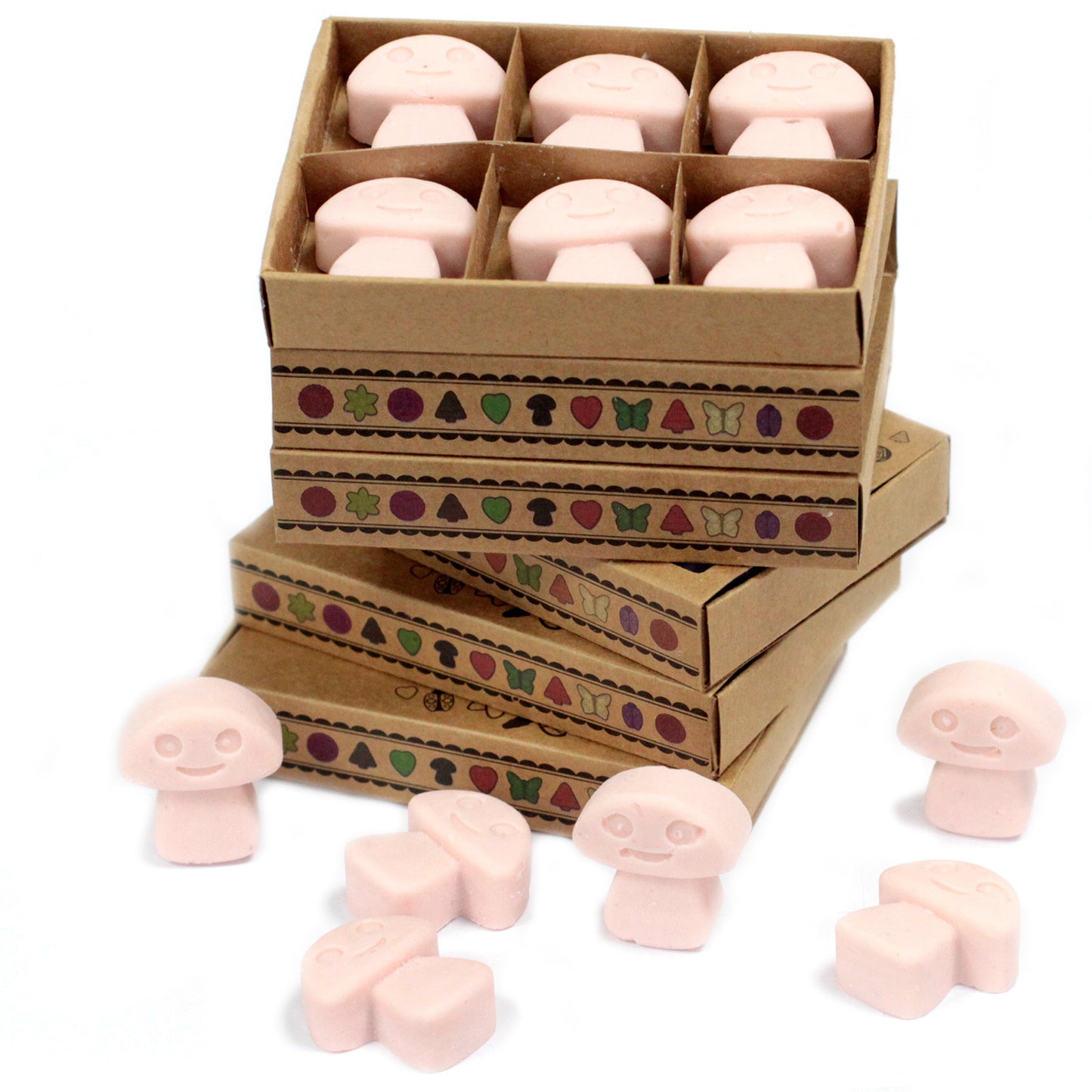 Schachtel mit 6 Sojawachsschmelzen - Sandelholz