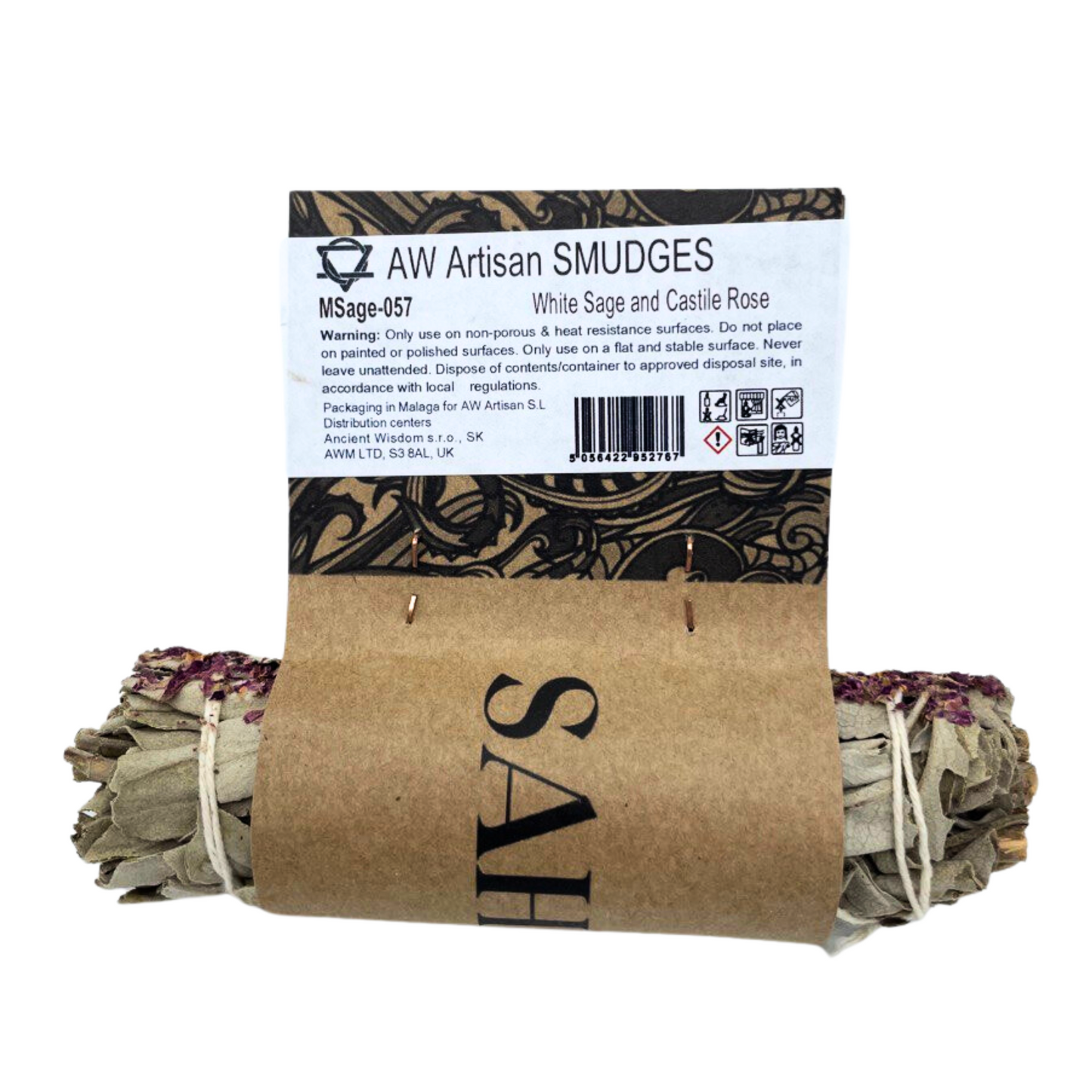 Bouquet d'herbes - Sauge blanche et rose de Castille