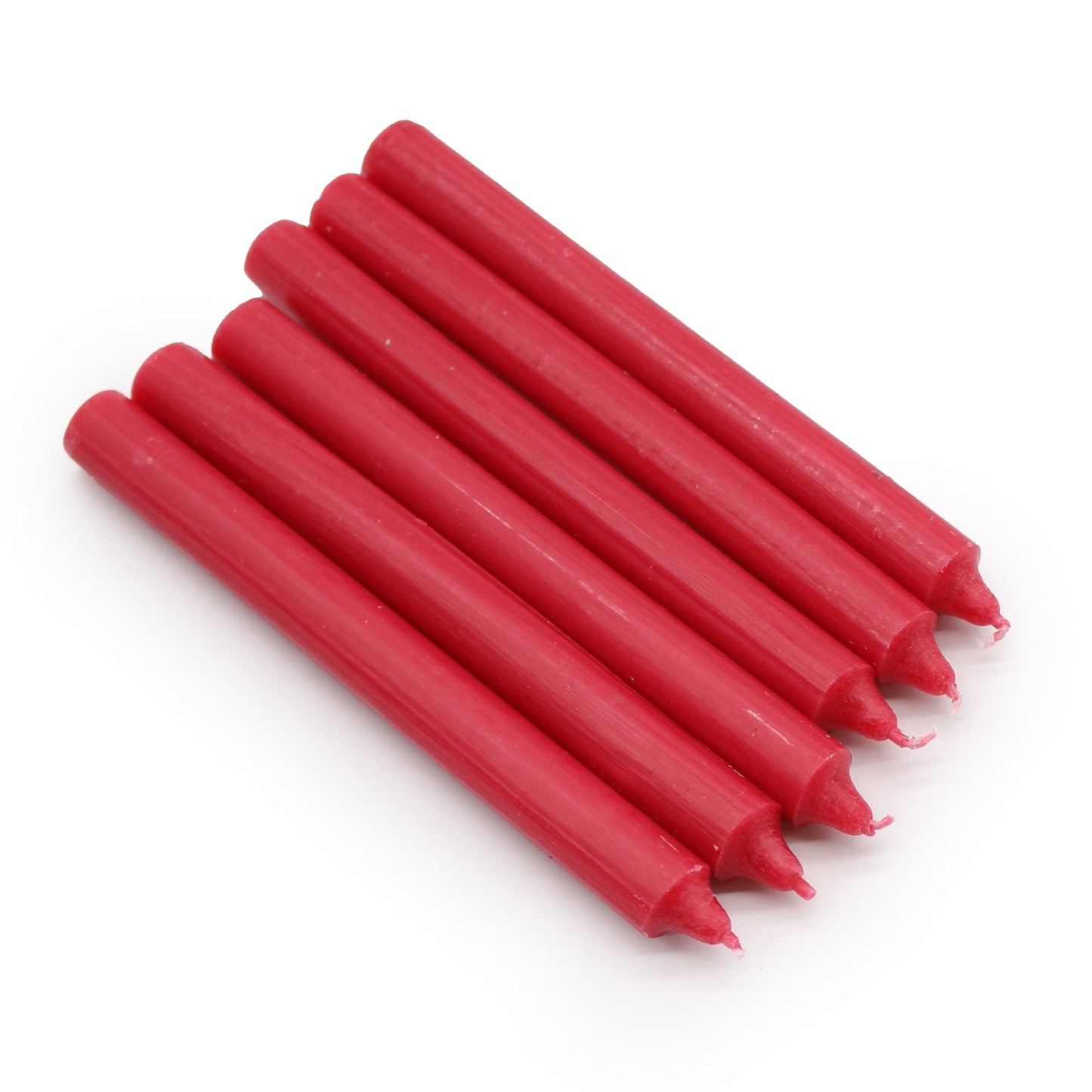 Lot de 10 bougies de table unies en vrac - Rouge rustique