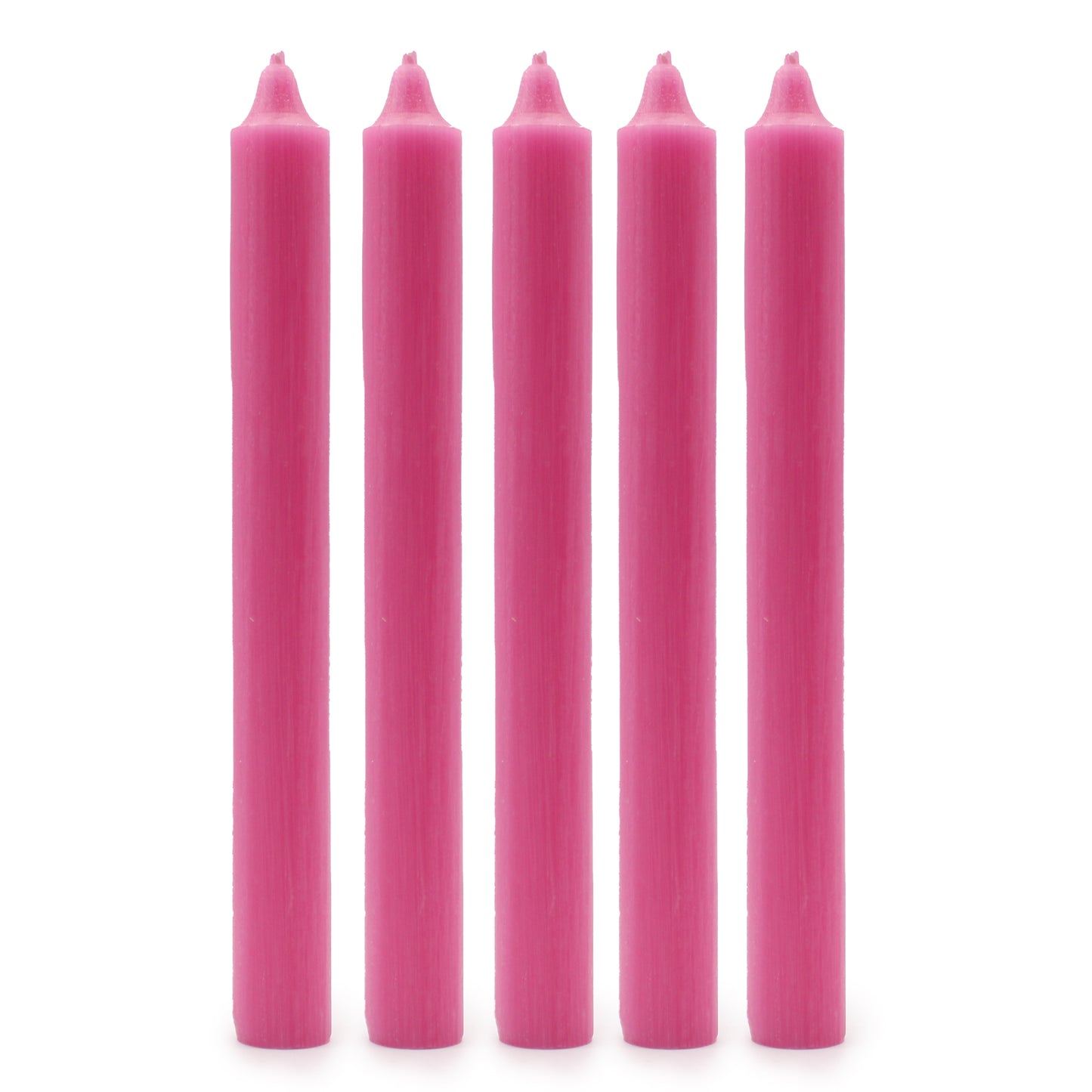 Lot de 10 bougies en vrac de couleur unie - Rose foncé rustique - Paquet de 10