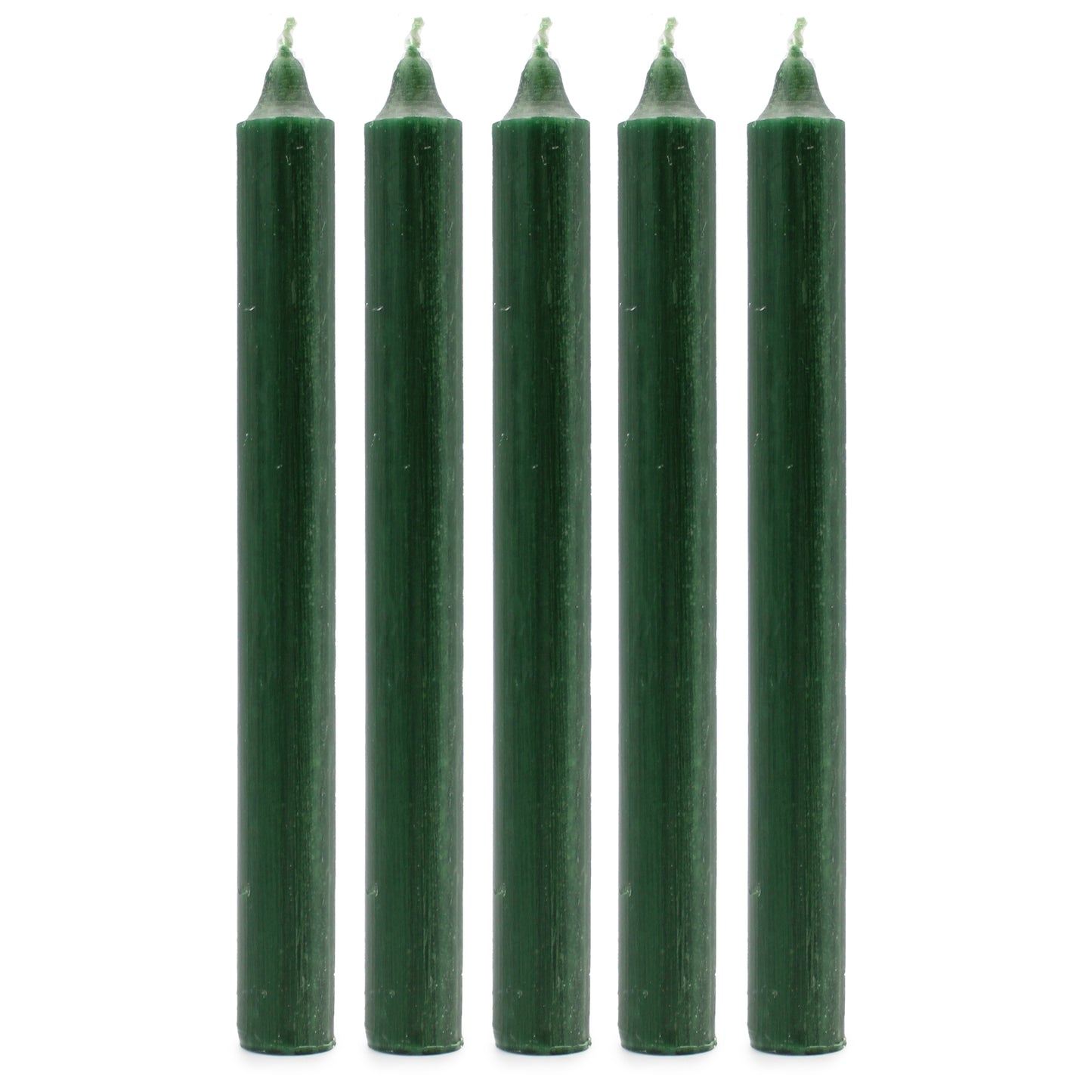 Lot de 21 bougies de table couleur unie - Vert houx rustique