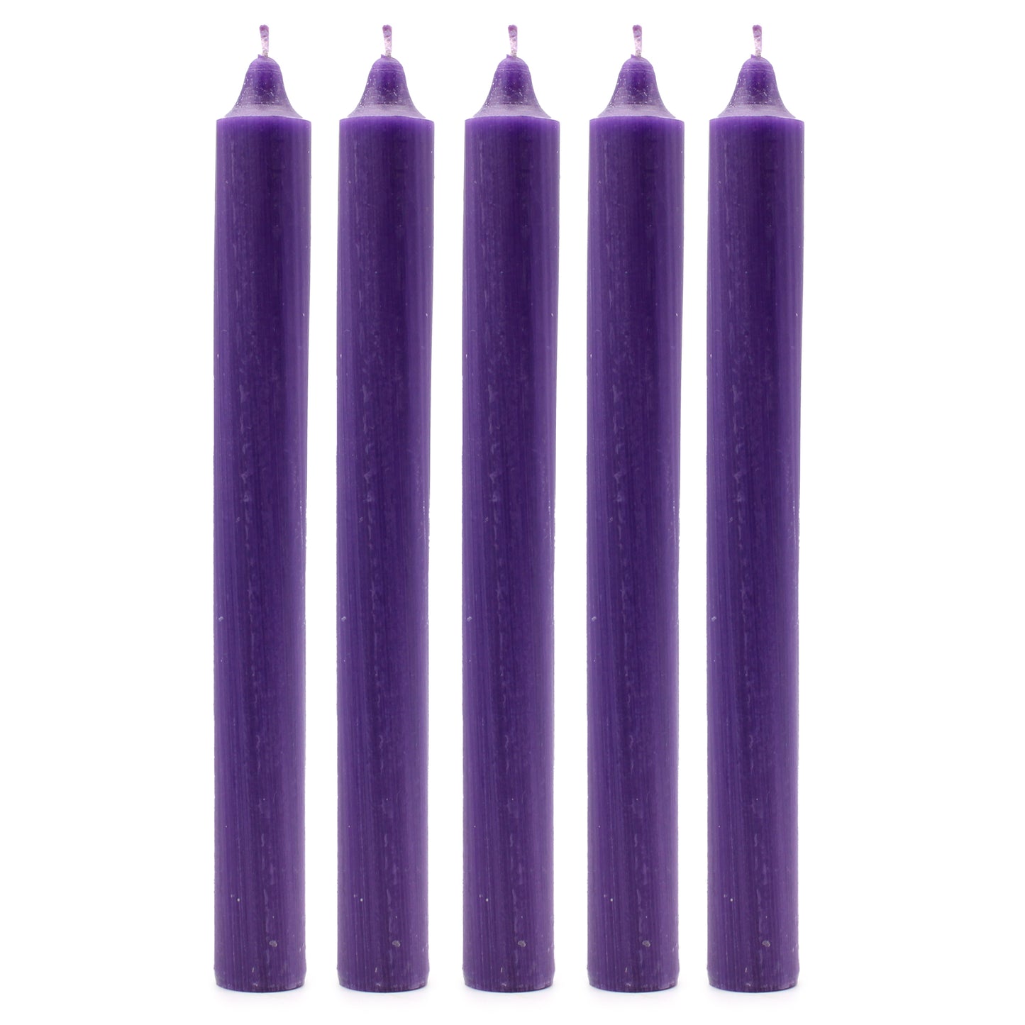 Lot de 21 bougies de table de couleur unie - Violet rustique