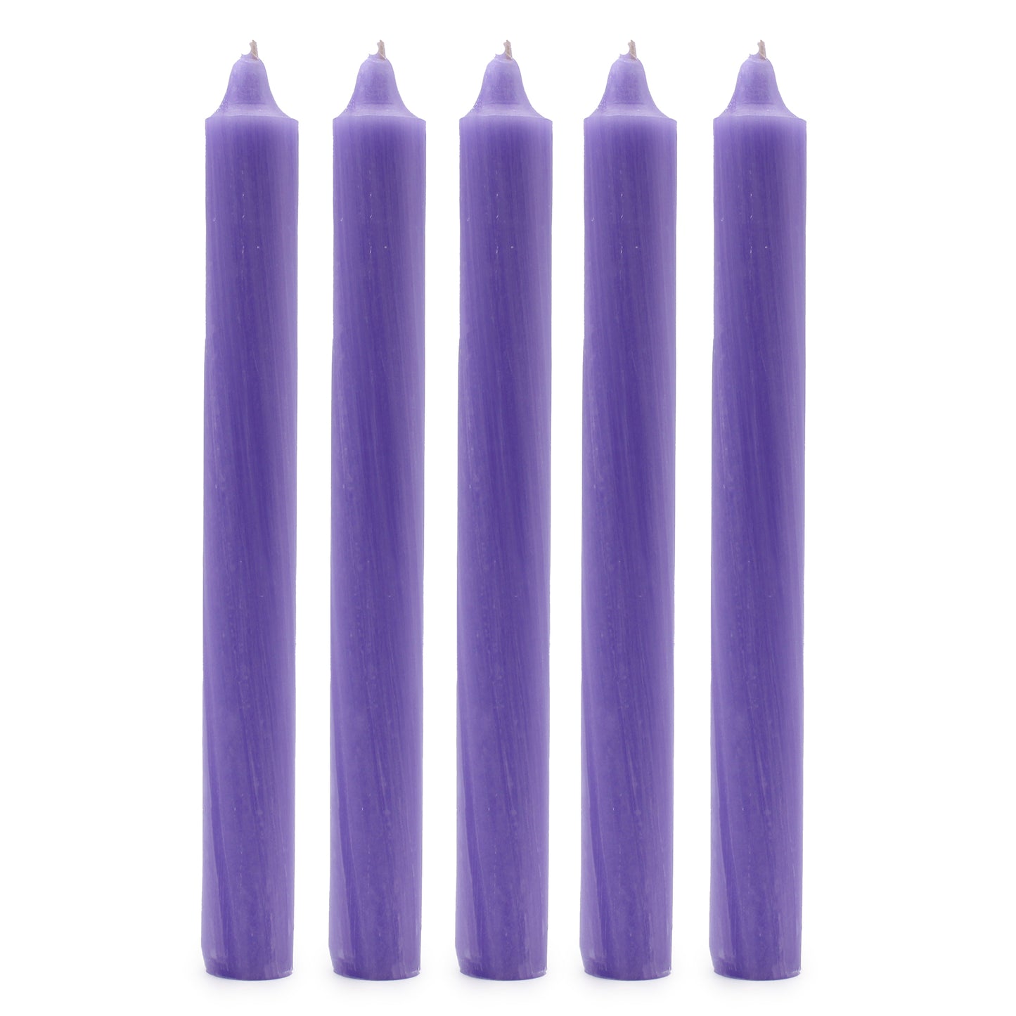 Lot de 10 bougies en vrac de couleur unie - Lilas rustique - Paquet de 10