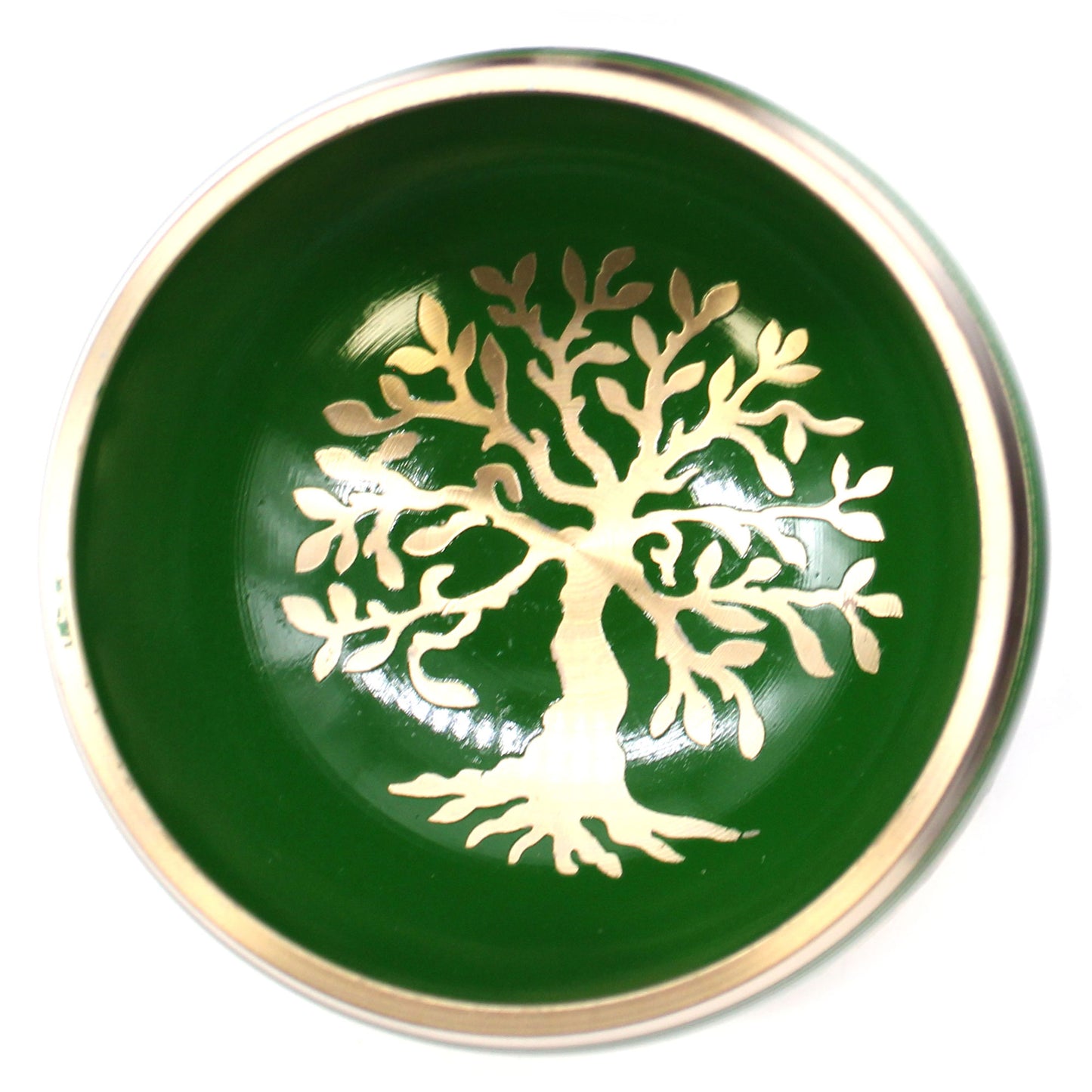 Ensemble de bols chantants tibétains - Arbre de vie - Vert 10,7 cm