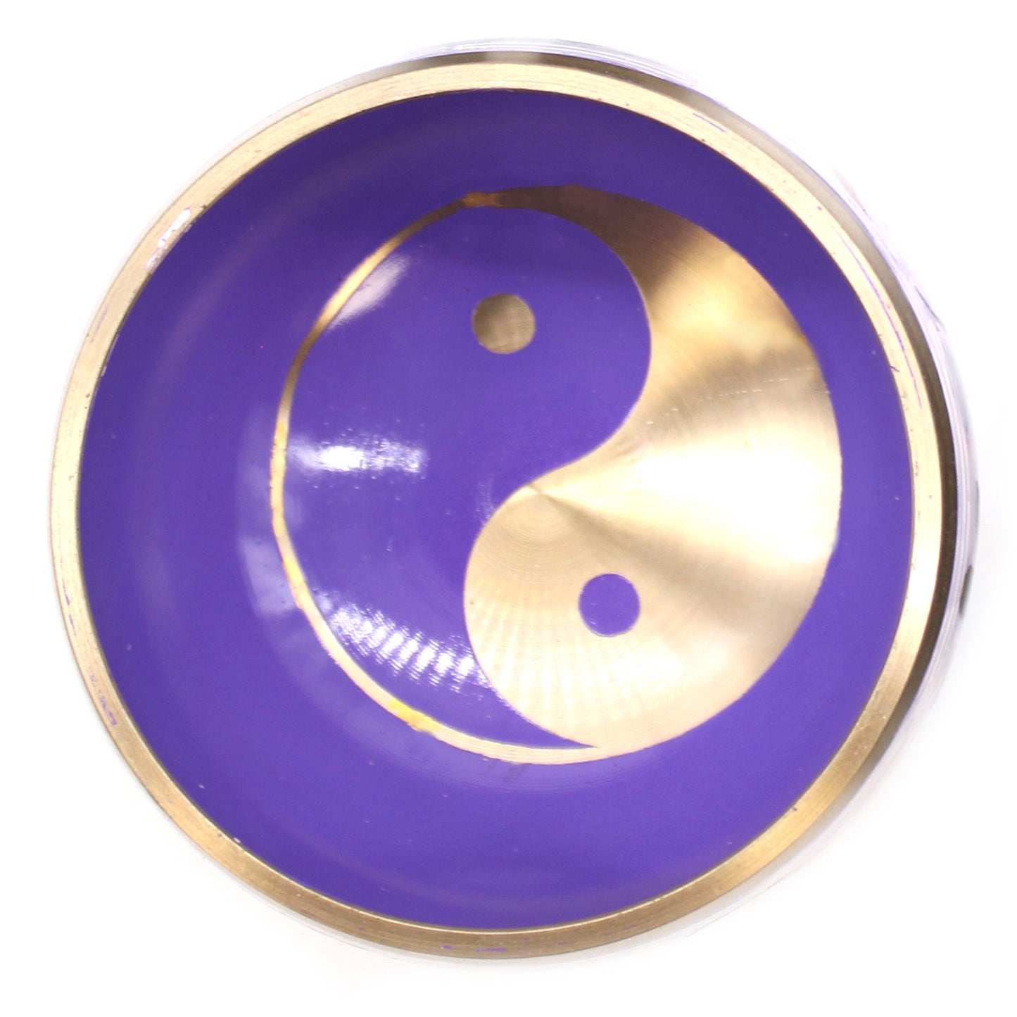 Ensemble de bols chantants tibétains - Yin & Yang - Blanc/Violet 10,7 cm