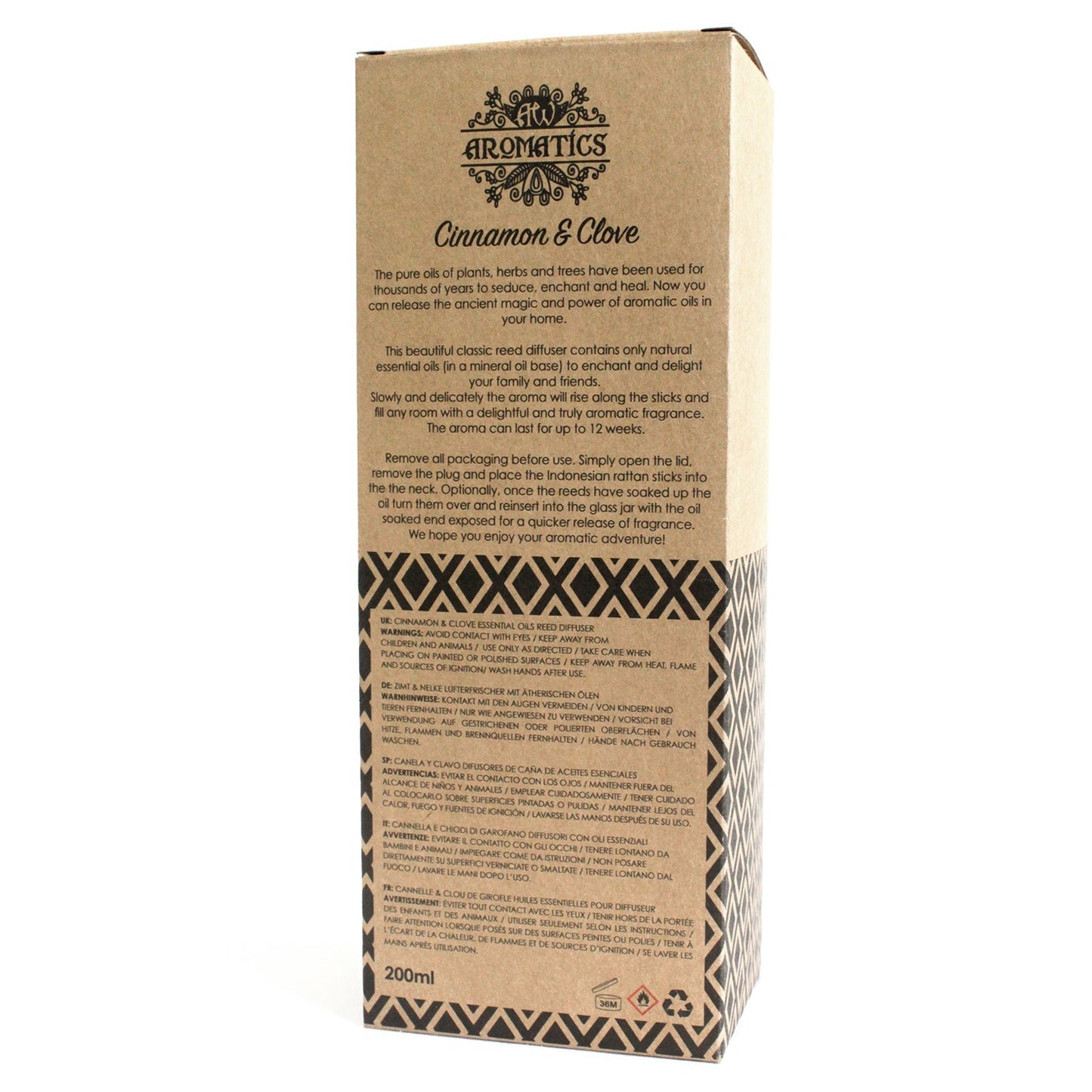 Diffuseur de roseaux aux huiles essentielles - Cannelle et clou de girofle