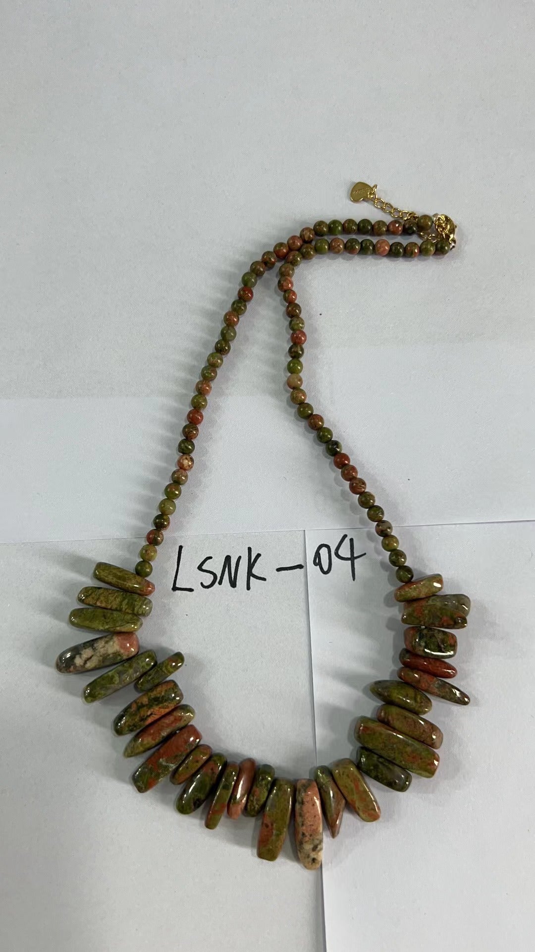 Collier Longstone en pierres précieuses - Agate mousse