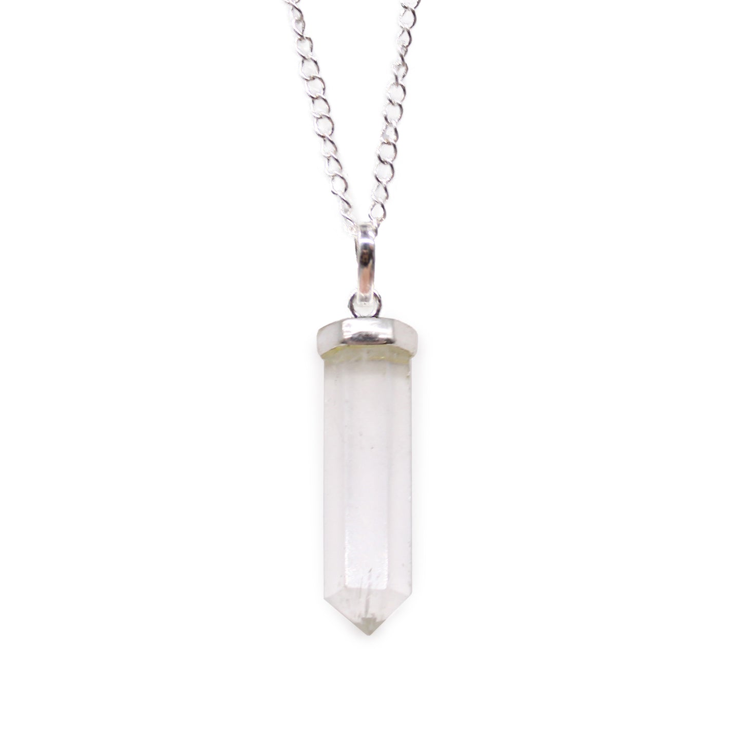 Pendentif classique en pierre précieuse - Quartz de roche