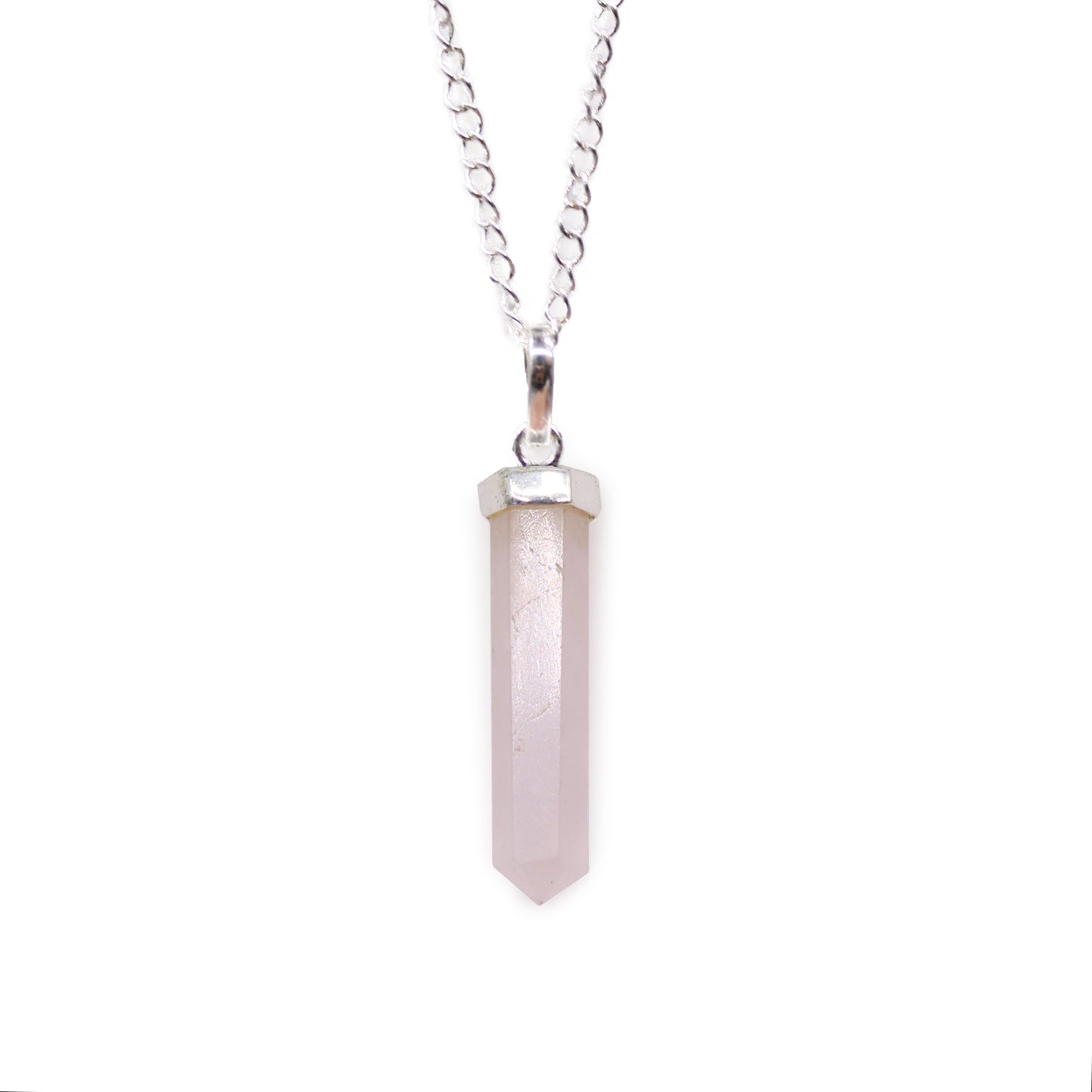 Pendentif classique en pierre précieuse - Quartz rose