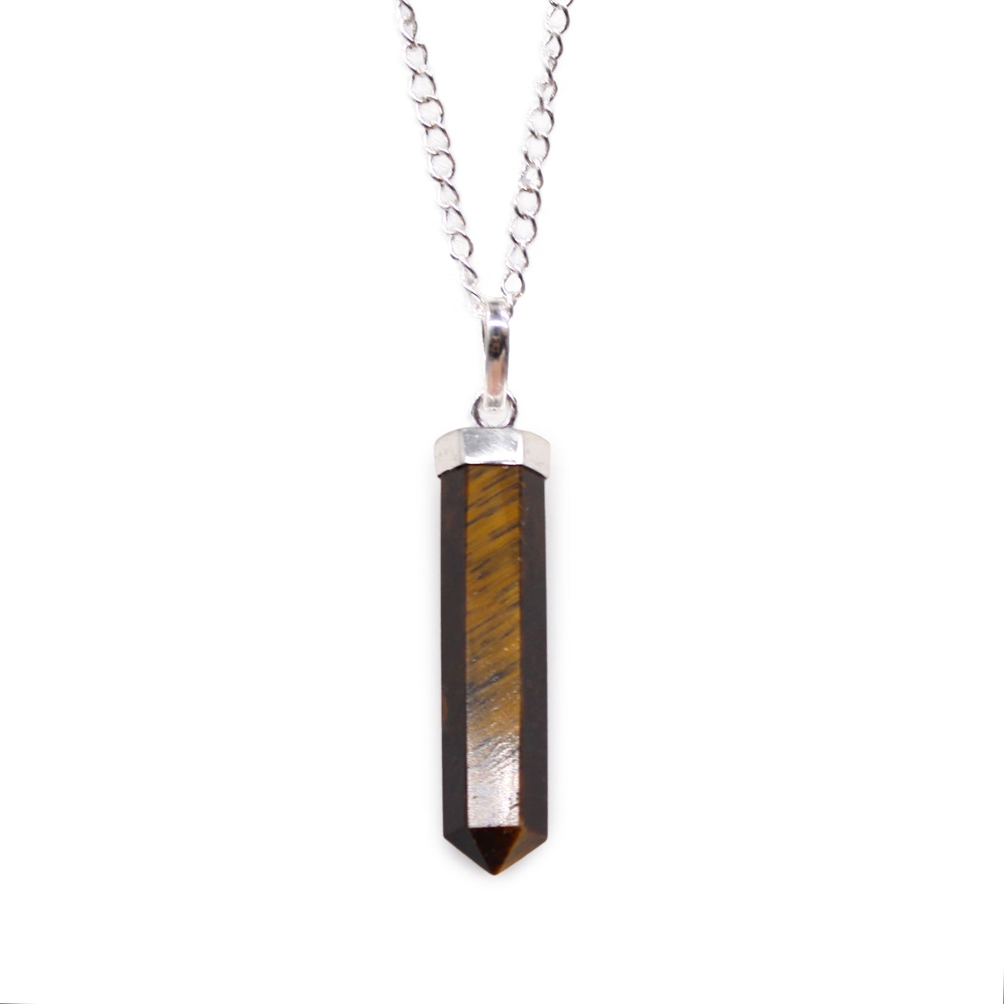 Pendentif classique en pierre précieuse - Œil de tigre