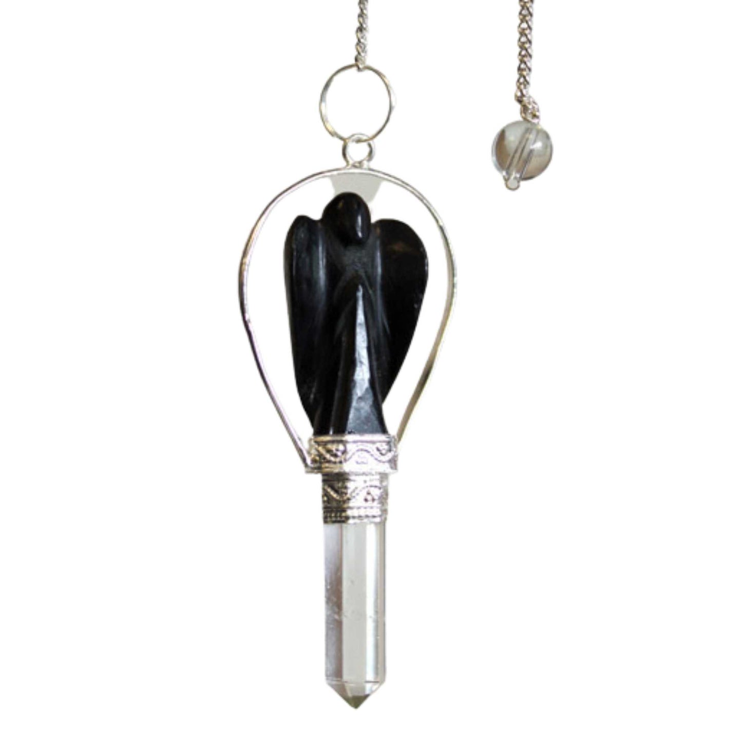 Pendule d'ange avec anneau d'agate noire
