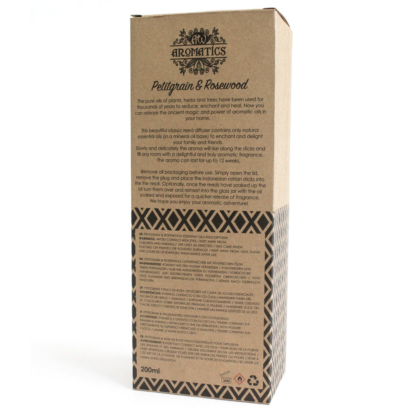 Diffuseur de parfum aux huiles essentielles - Petitgrain et bois de rose
