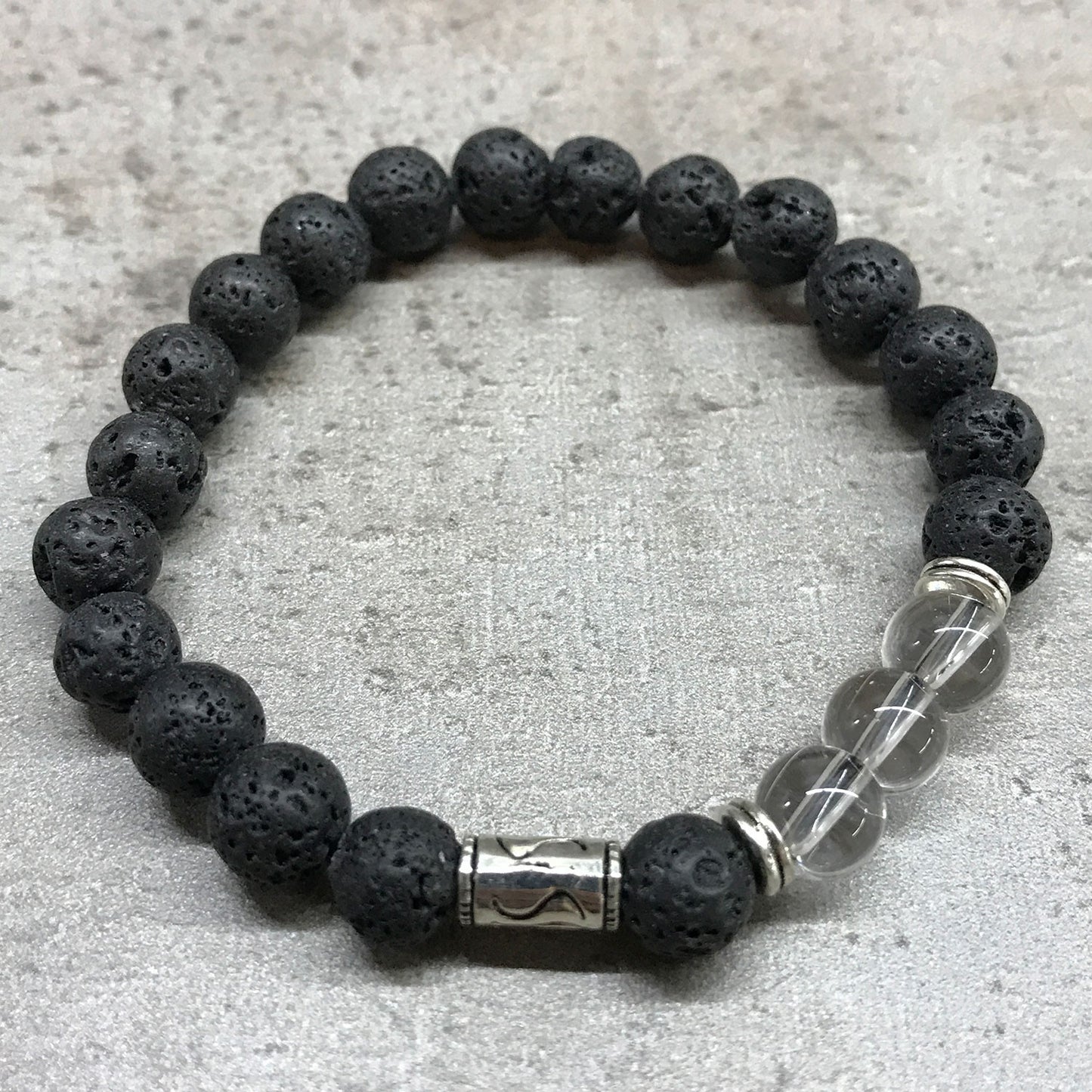 Bracelet en pierre de lave - Tribal - Quartz de roche
