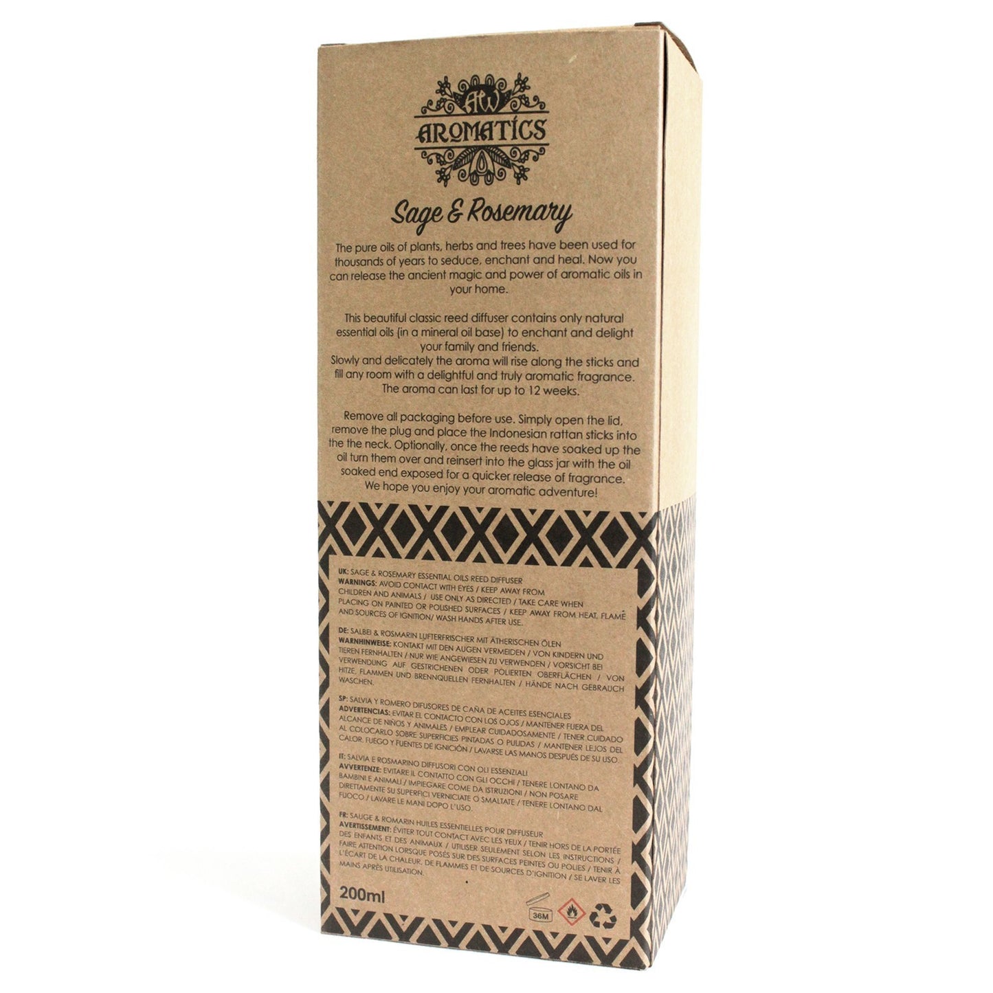 Diffuseur de roseaux aux huiles essentielles - Sauge et romarin
