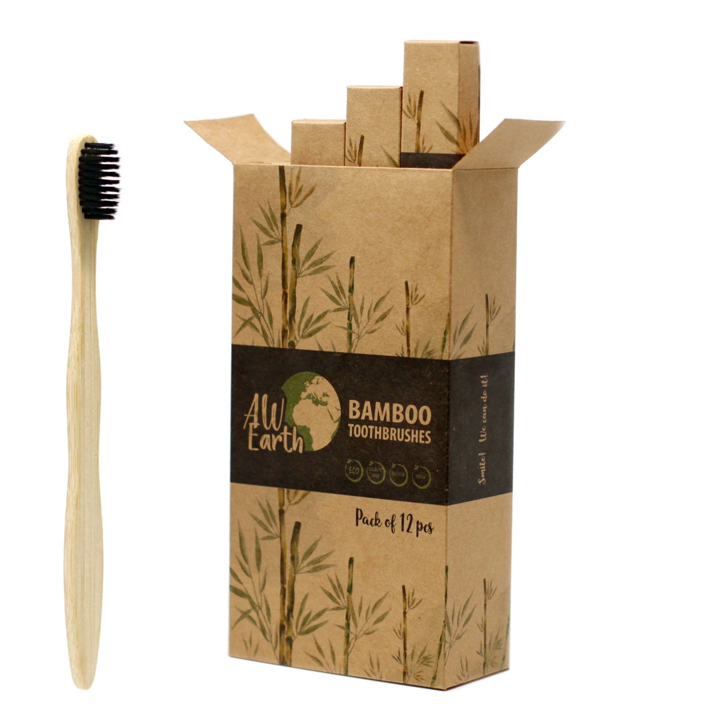 Brosse à dents en bambou - Charbon