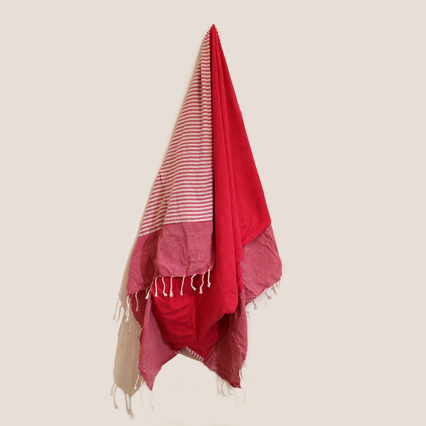 Serviette paréo en coton - 100x180 cm - Rose chaud