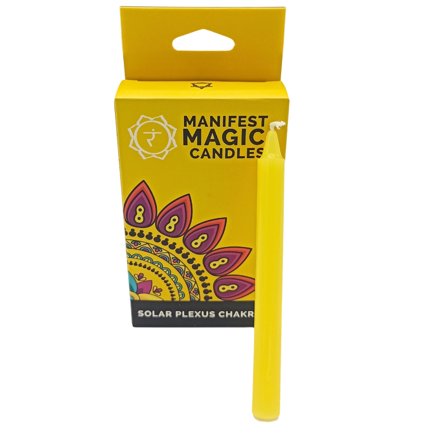 Bougies magiques Manifest (lot de 12) - Jaune - Chakra du plexus solaire