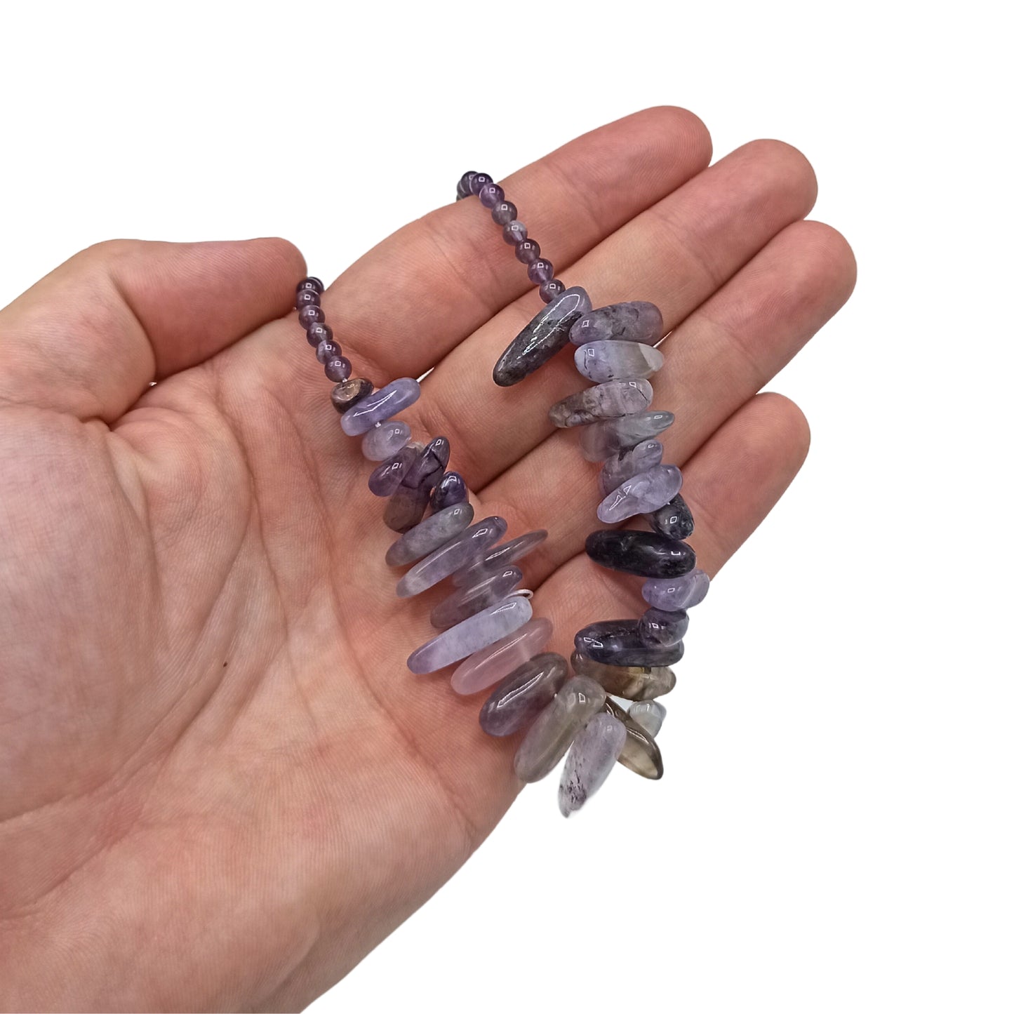 Collier long en pierres précieuses - Améthyste