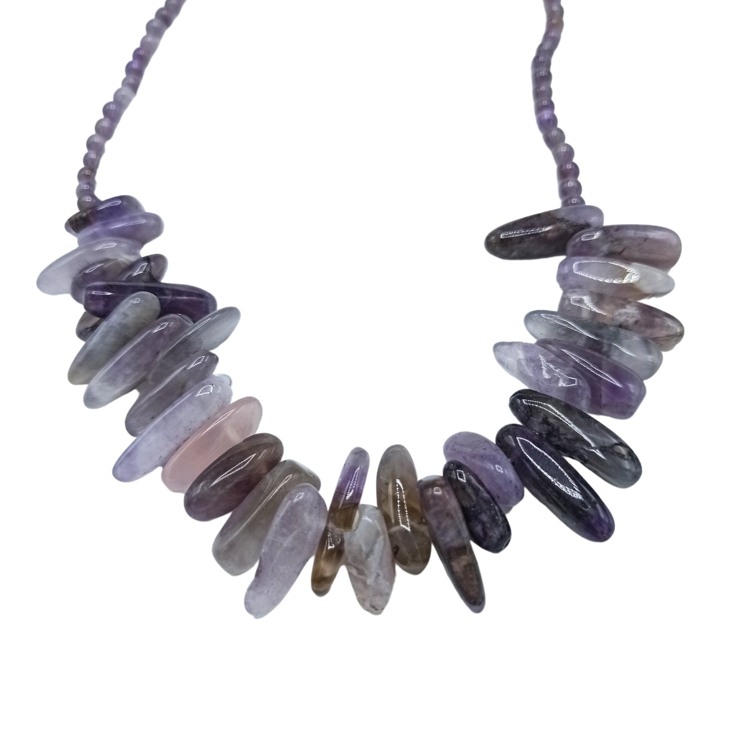 Collier long en pierres précieuses - Améthyste
