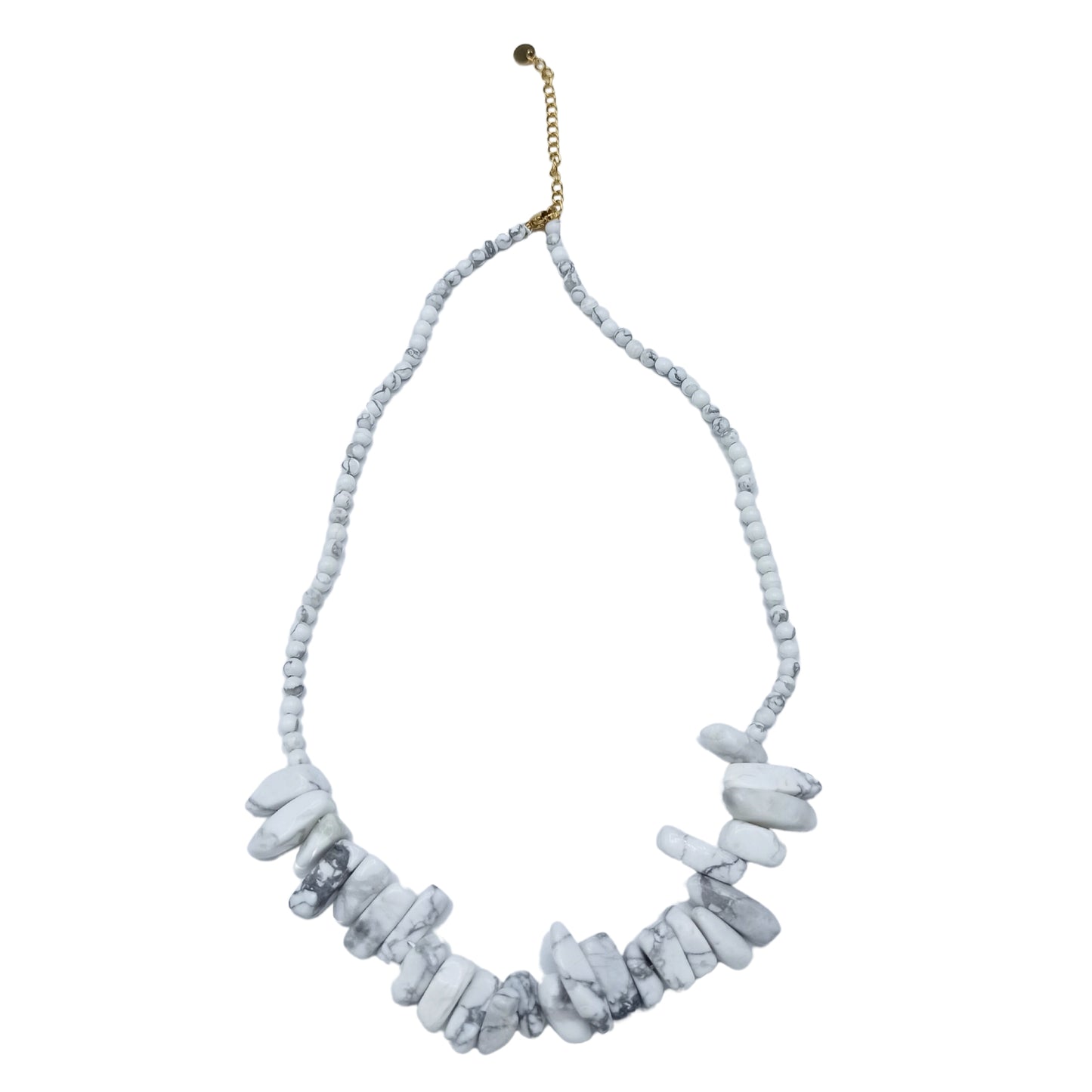 Collier Longstone en pierres précieuses - Jaspe blanc