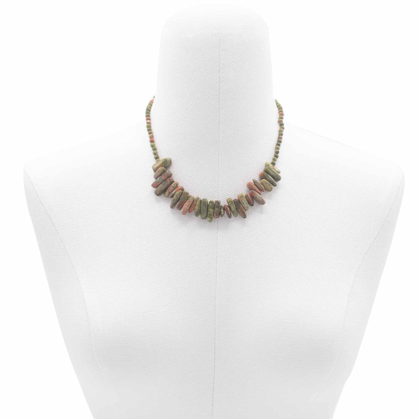 Collier Longstone en pierres précieuses - Agate mousse