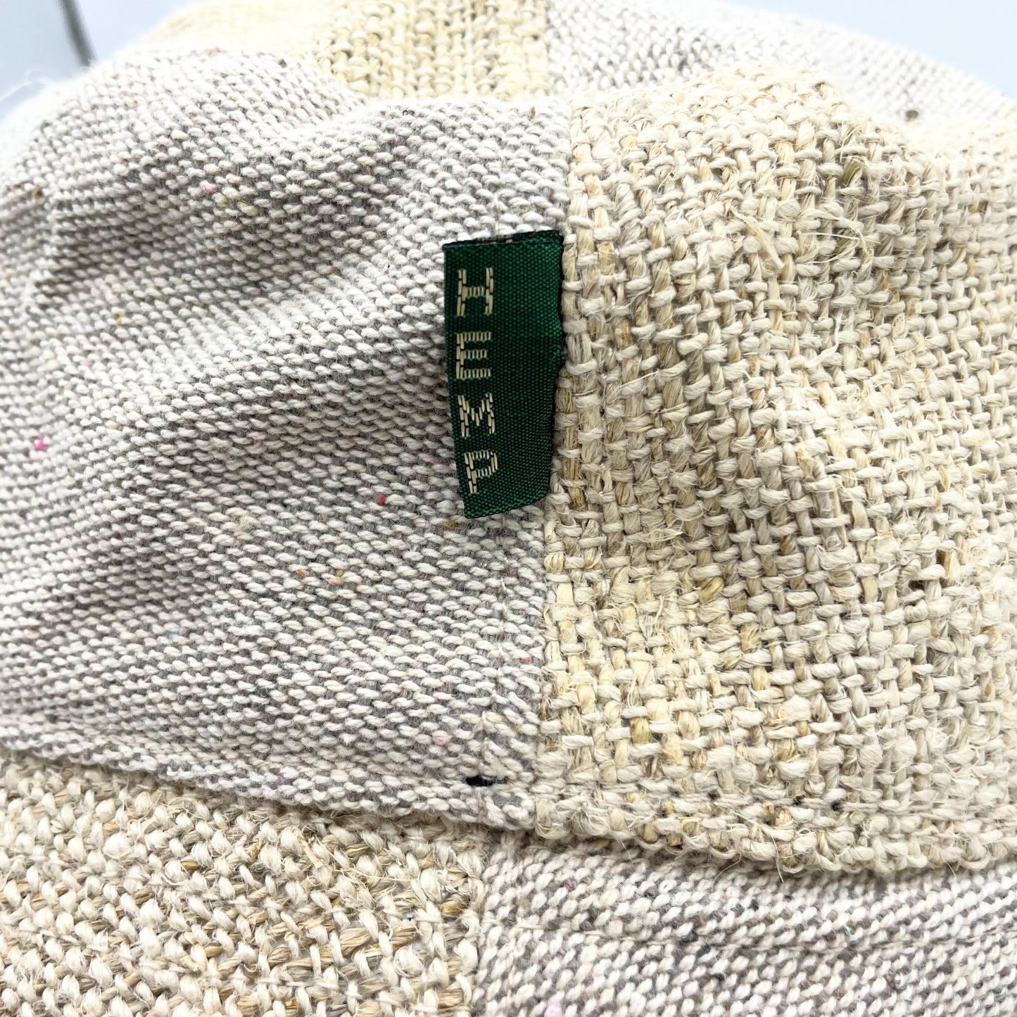 Chapeau de festival bohème en chanvre et coton avec patchs - Naturel