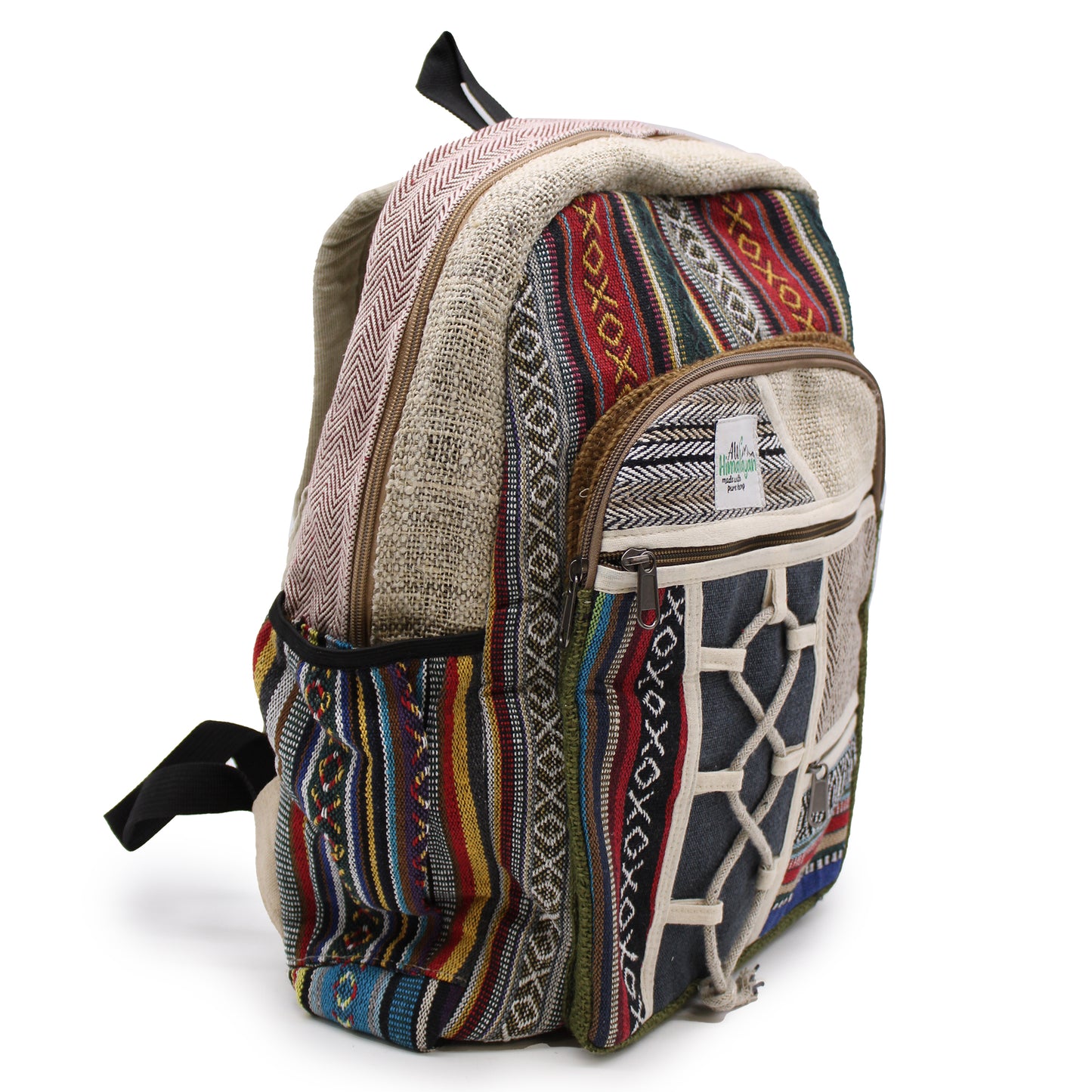 Grand sac à dos en chanvre - Style corde avec poches