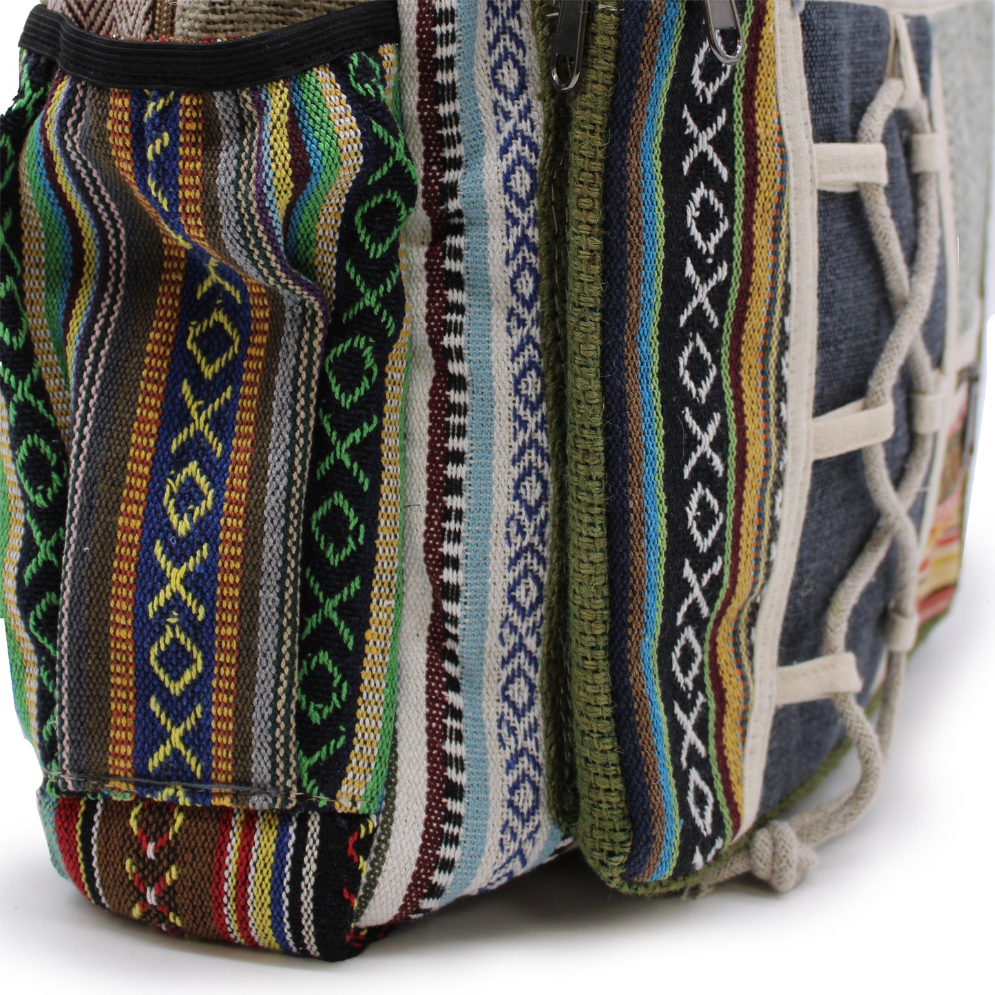 Grand sac à dos en chanvre - Style corde avec poches