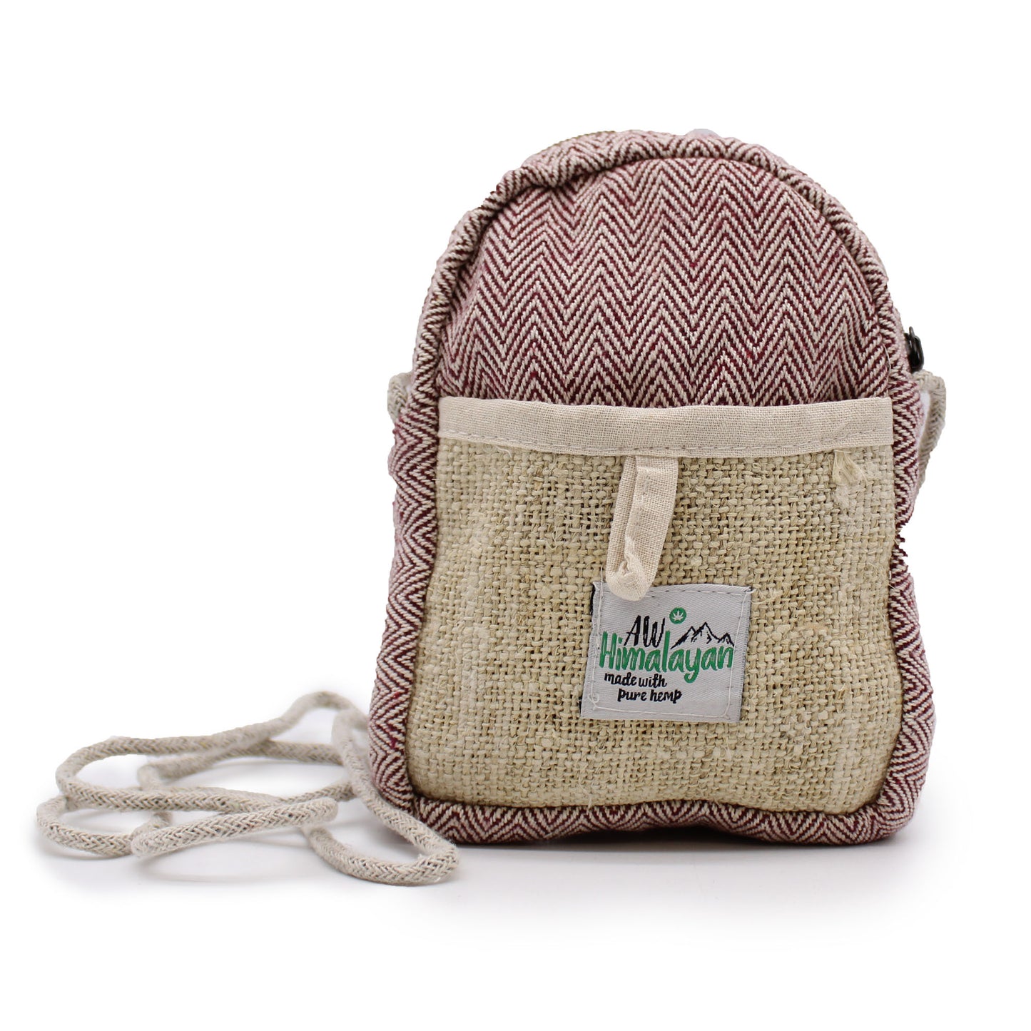 Sac pour téléphone portable en chanvre avec corde - Couleur aléatoire