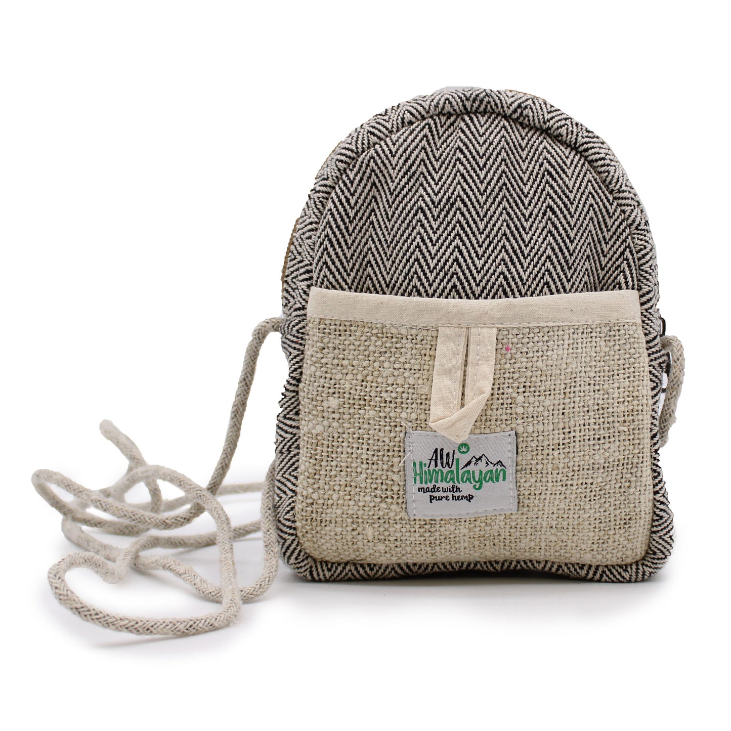 Sac pour téléphone portable en chanvre avec corde - Couleur aléatoire