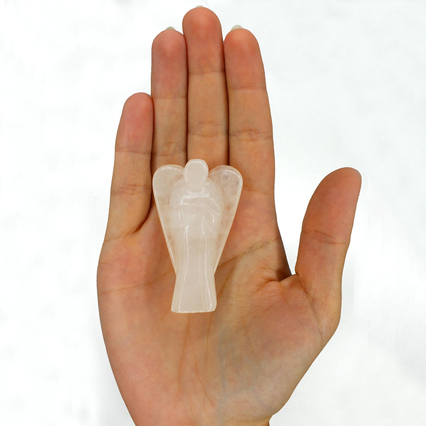 Ange en pierre précieuse sculpté à la main - quartz de roche