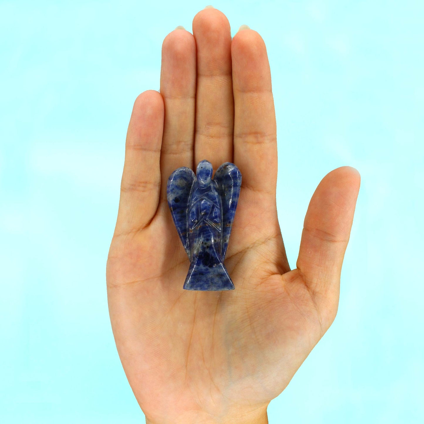 Ange en pierre précieuse sculpté à la main - Sodalite