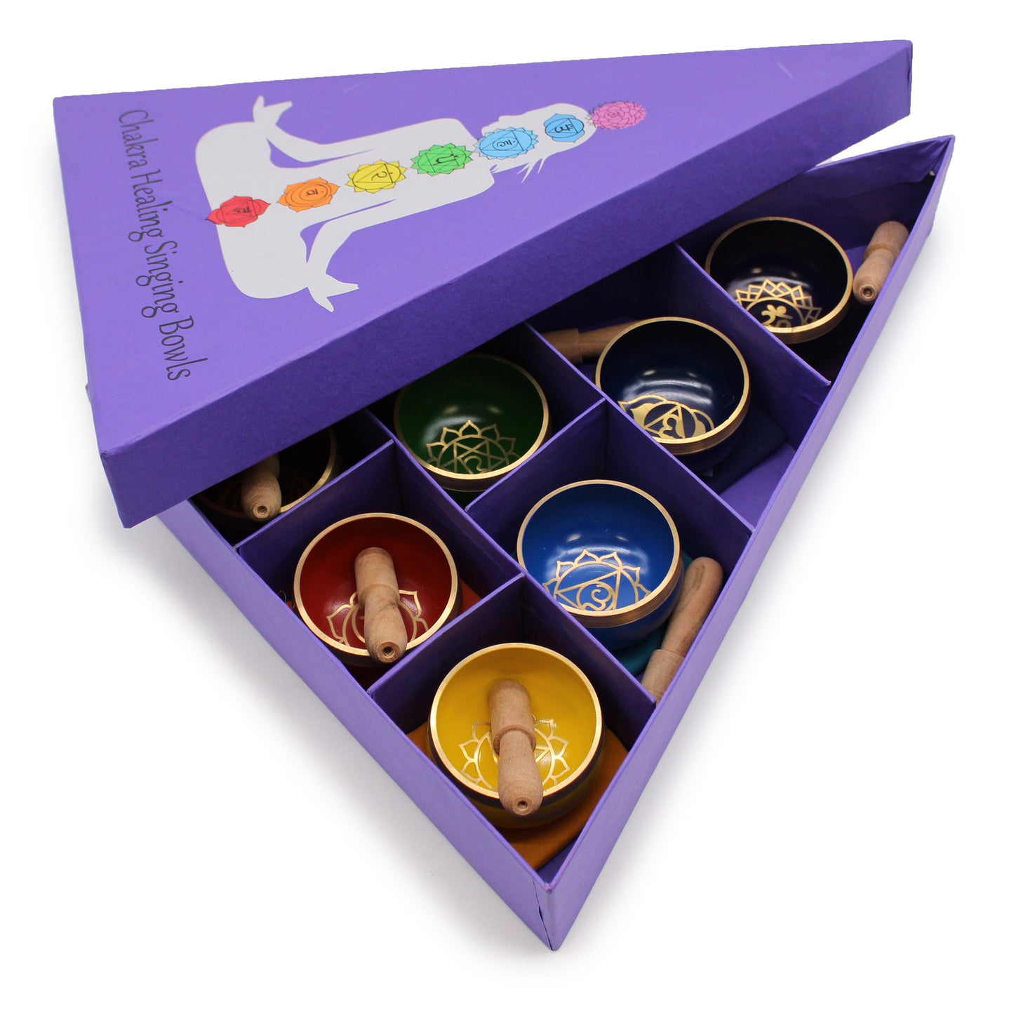 Tibetisches Klangschalen-Geschenkset mit Chakra-Pyramide